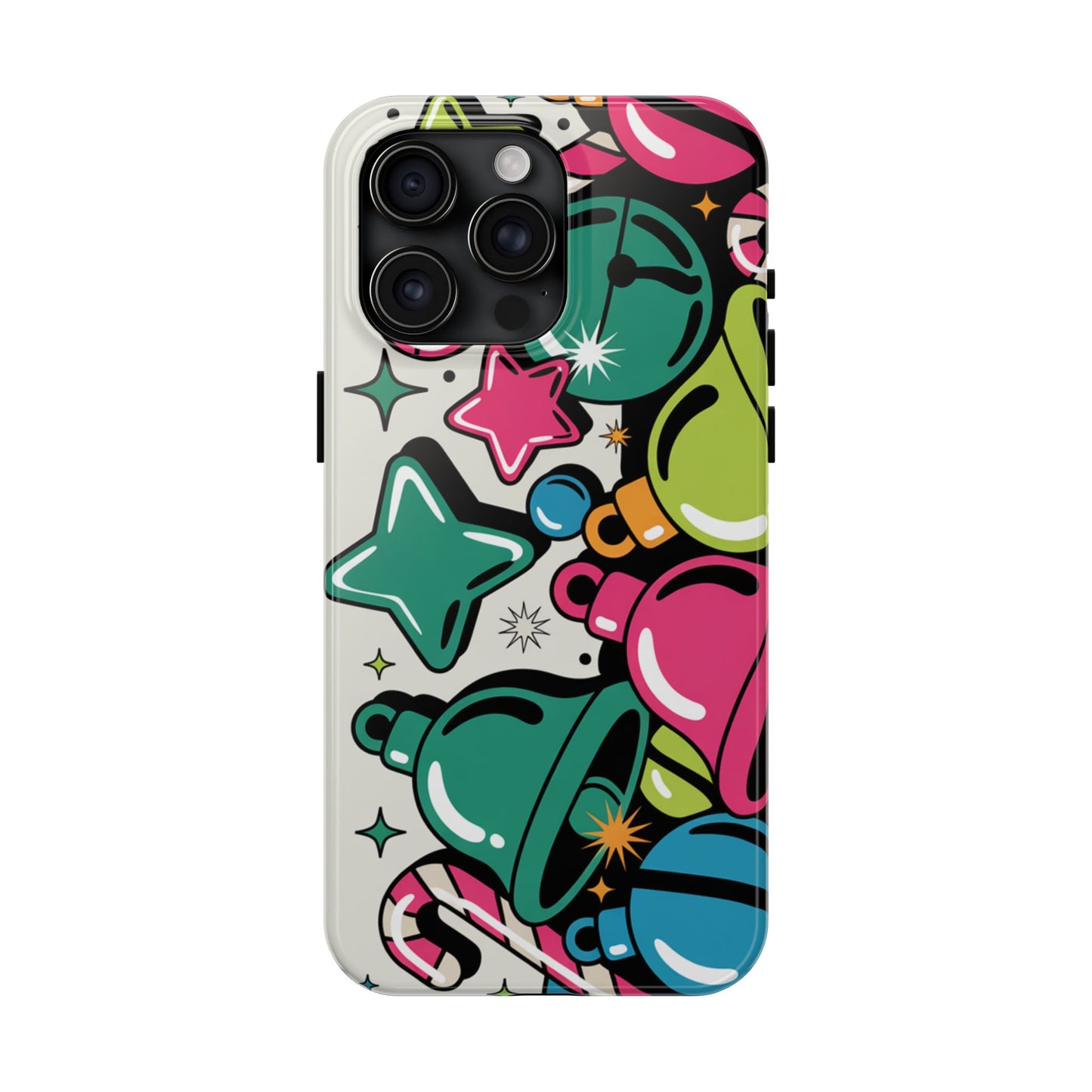 Retro 90's Colorful Bell Pattern Tough Phone Case for iPhones