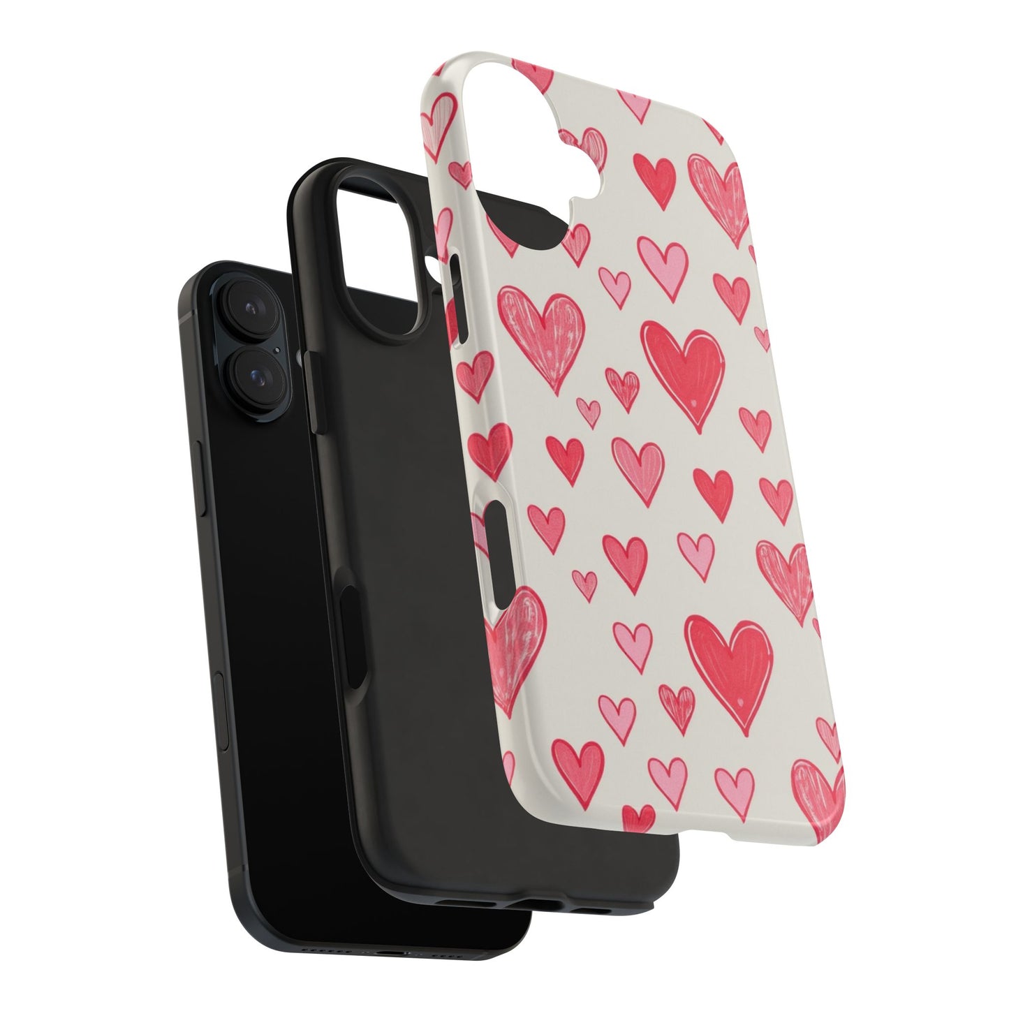 Heart Pattern Tough Phone Case - Cute and Stylish Protection