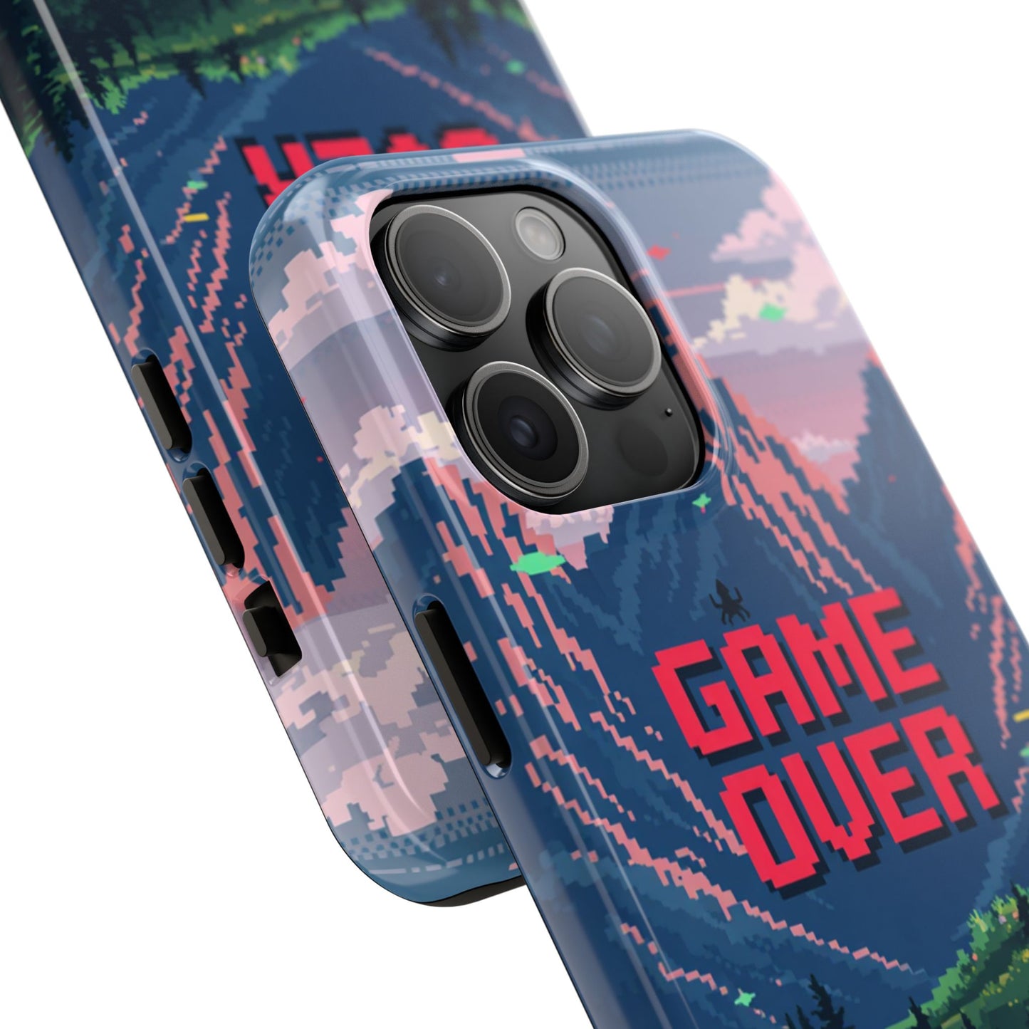 Pixel Art Tough Phone Case - 'Game Over' Design for Gamers