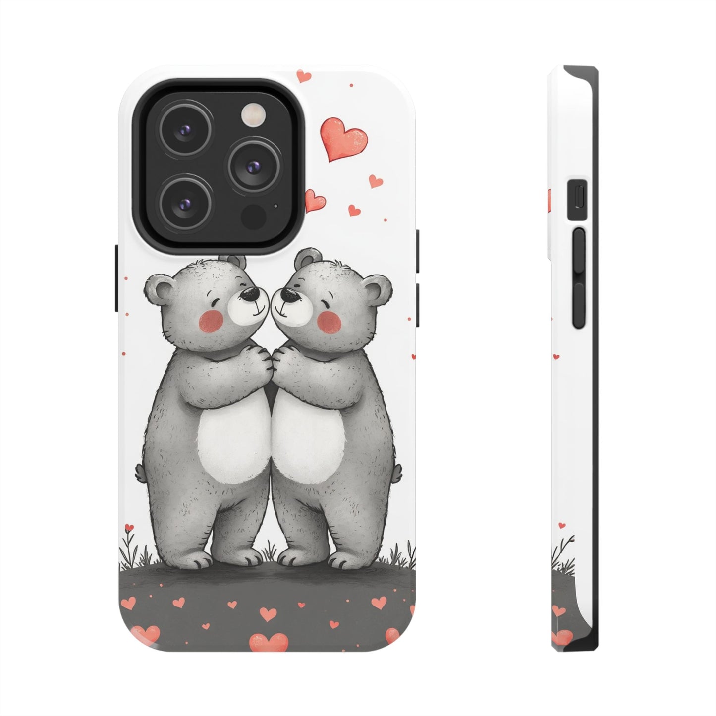 Cute Bear Love Tough Phone Case - Perfect for Valentine's Day & Couples