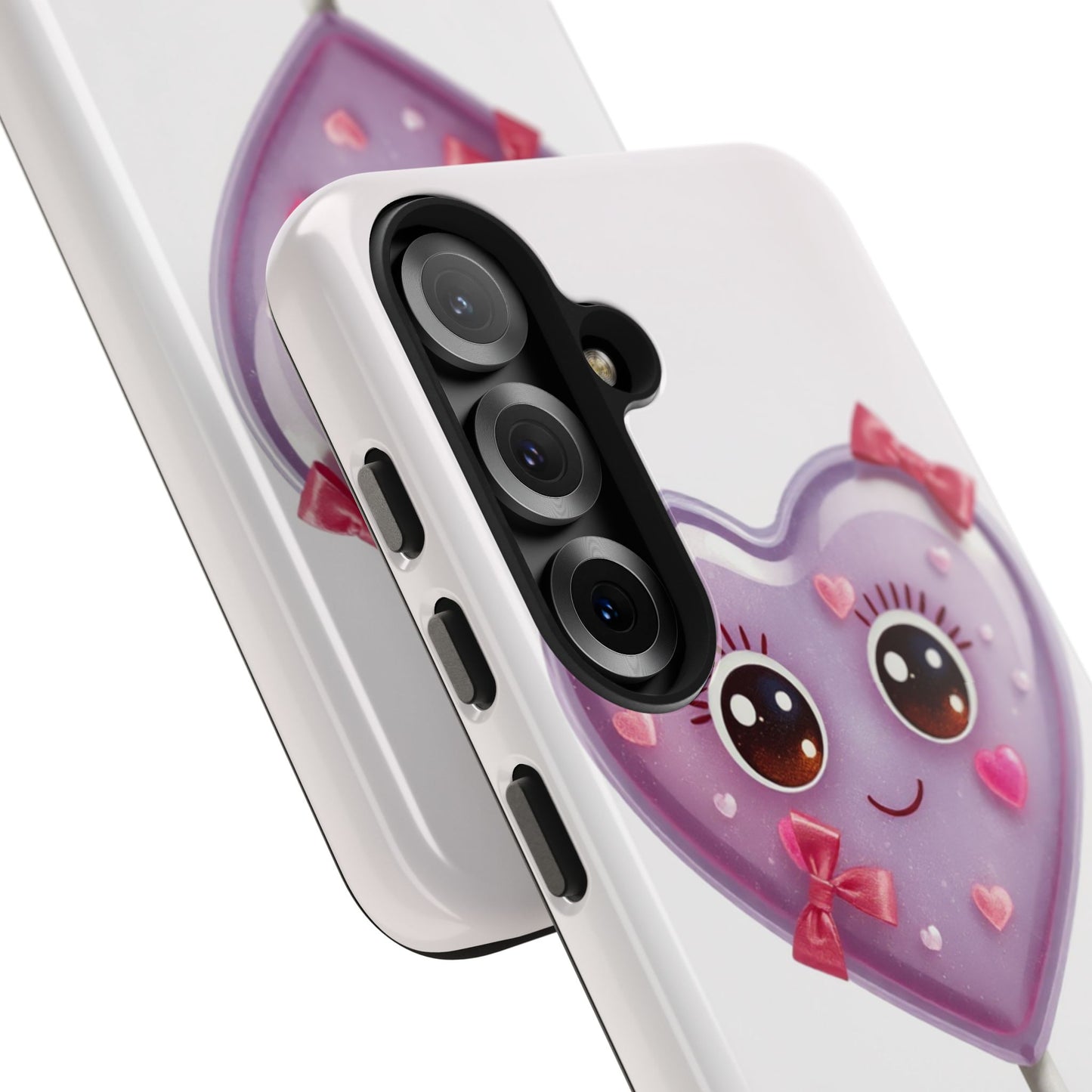 Cute Heart Lollipop Tough Phone Case - Adorable Protection for Candy Lovers