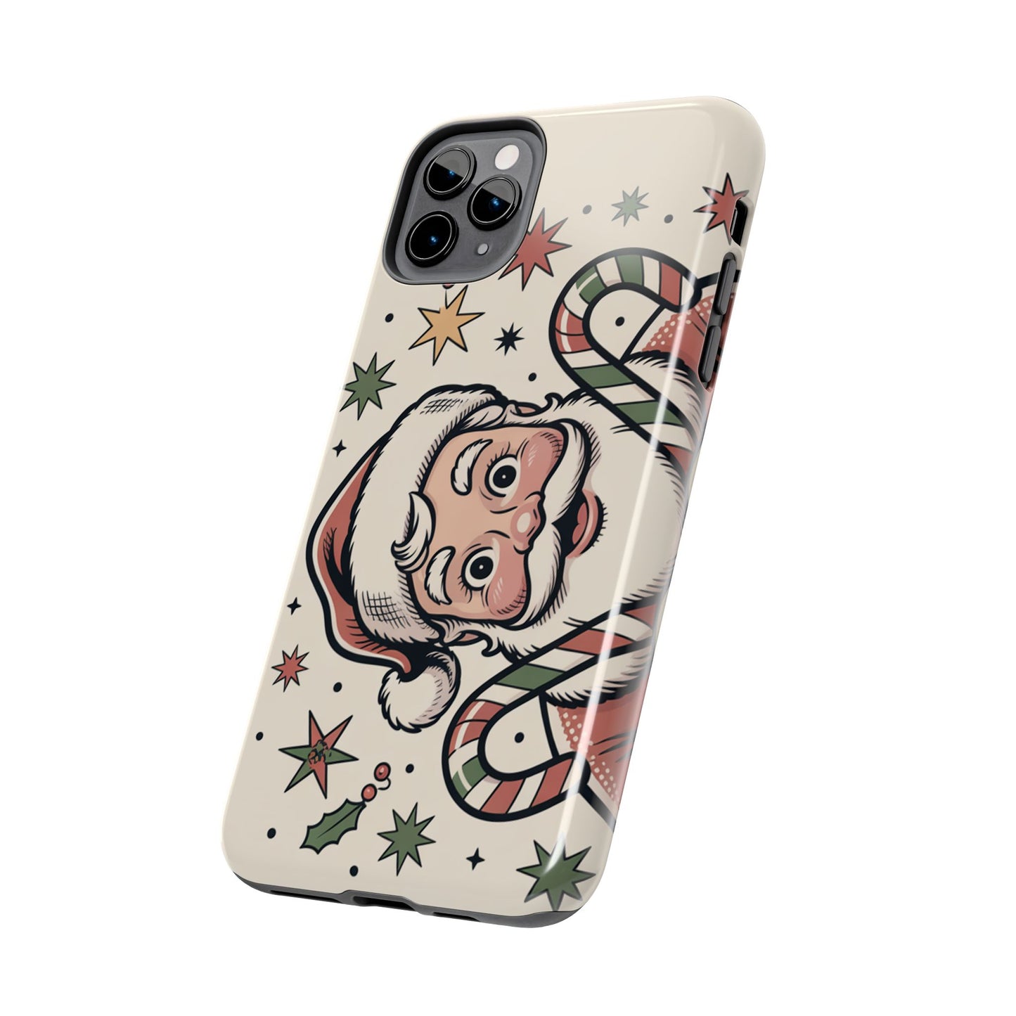 Retro Santa Tough Phone Case - Festive Holiday Design