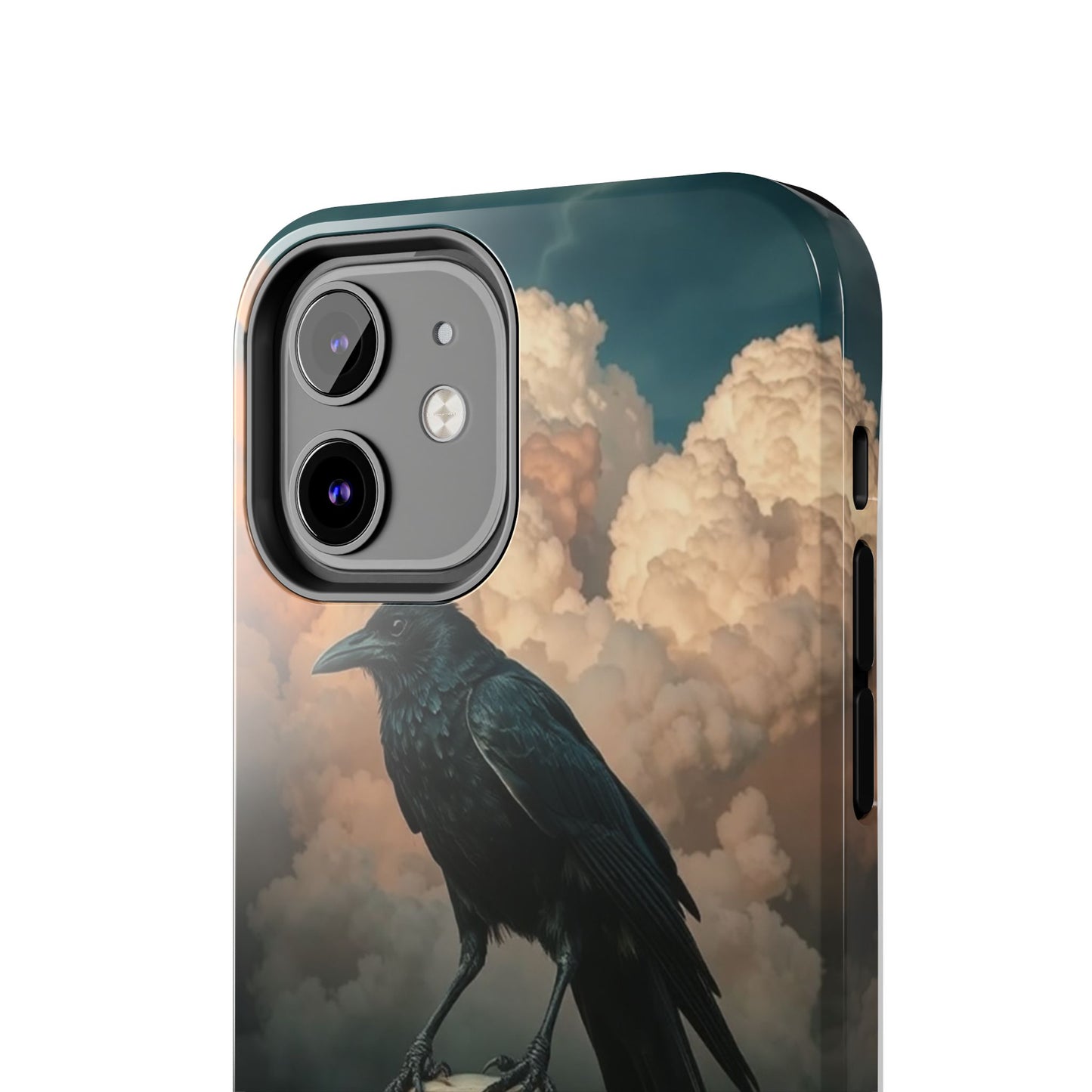 Gothic Raven Skull Tough Phone Case - Unique Protective Cover for Halloween Lovers