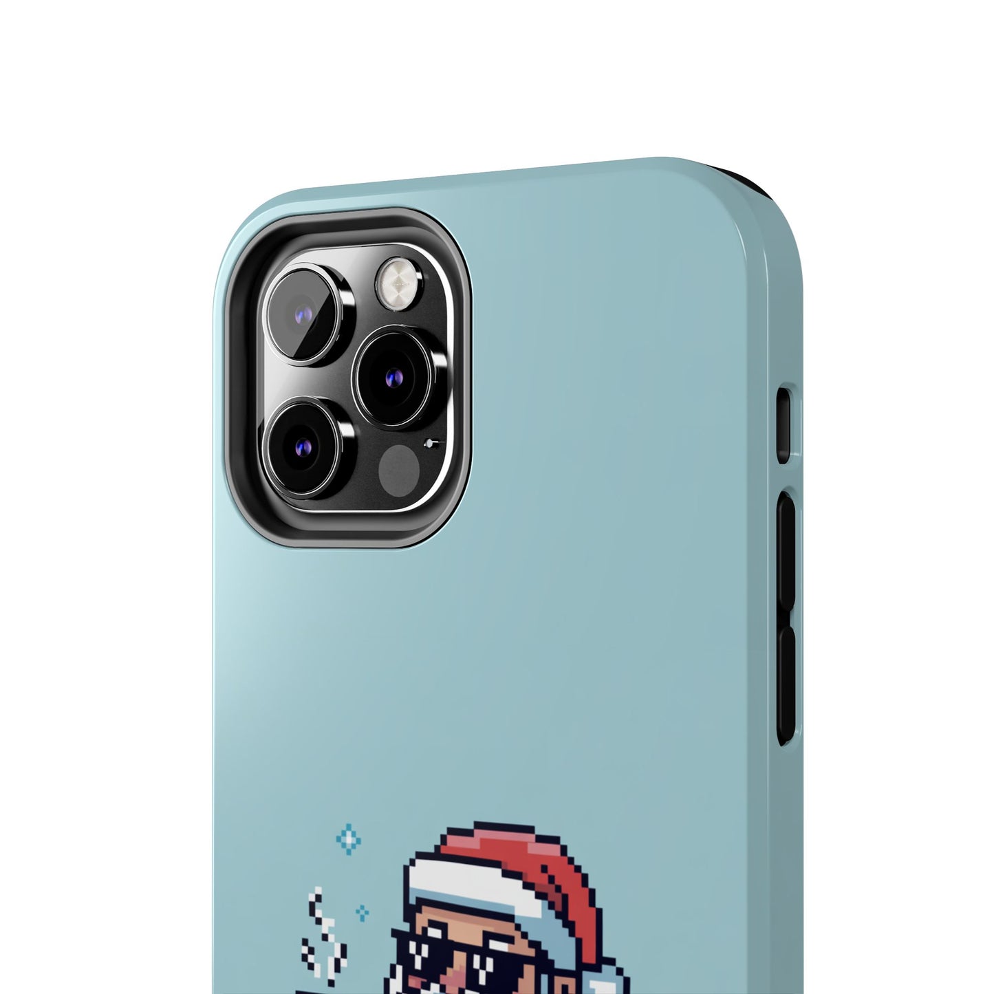 Pixel Art Santa Claus iPhone Case - Festive Tough Case with 'Be Good' Design