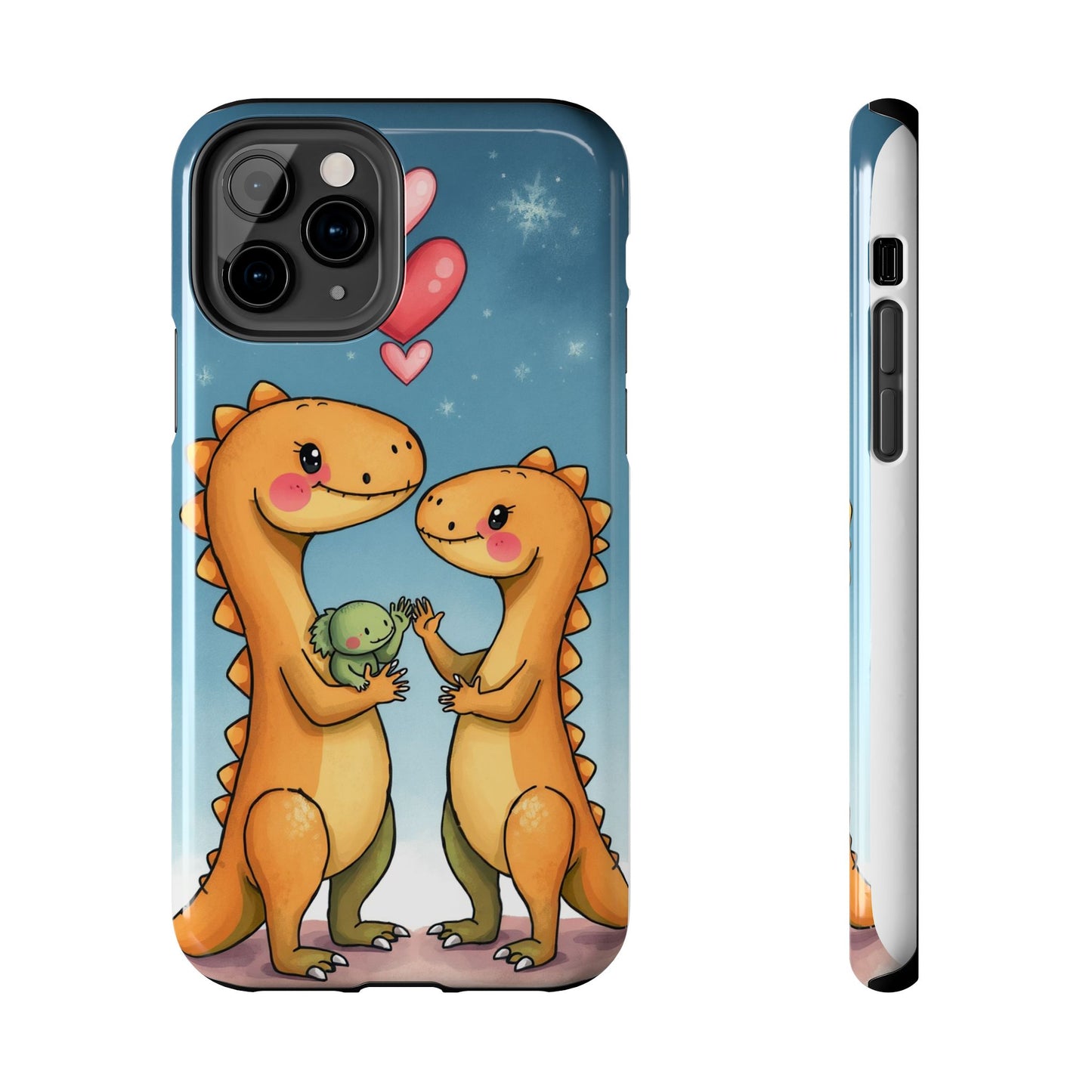 Dino Love Tough Phone Case - Cute & Durable Design for Kids & Parents