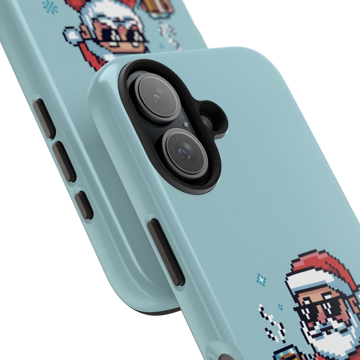 Pixel Art Santa Claus iPhone Case - Festive Tough Case with 'Be Good' Design