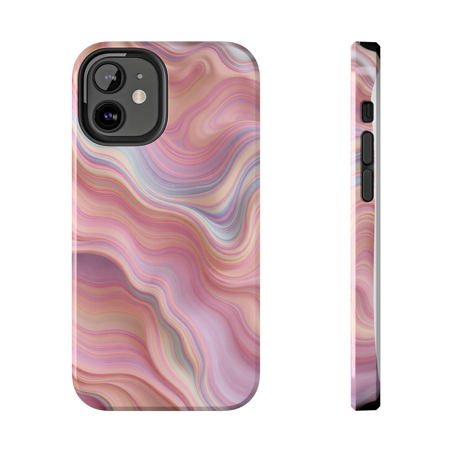 Stylish Tough Phone Cases - Abstract Pink Marble Design