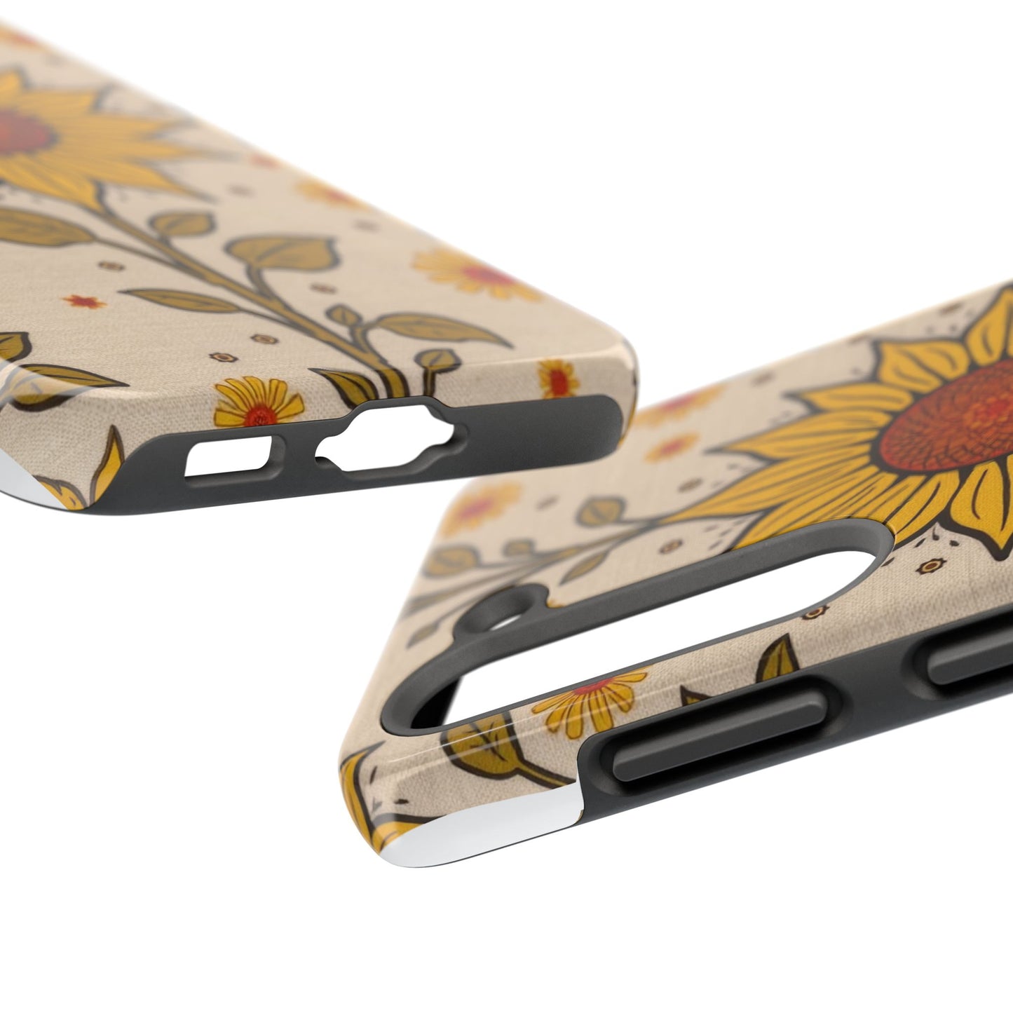 Bright Sunflower Origins Tough Phone Case - Floral Design for Nature Lovers - for iPhone