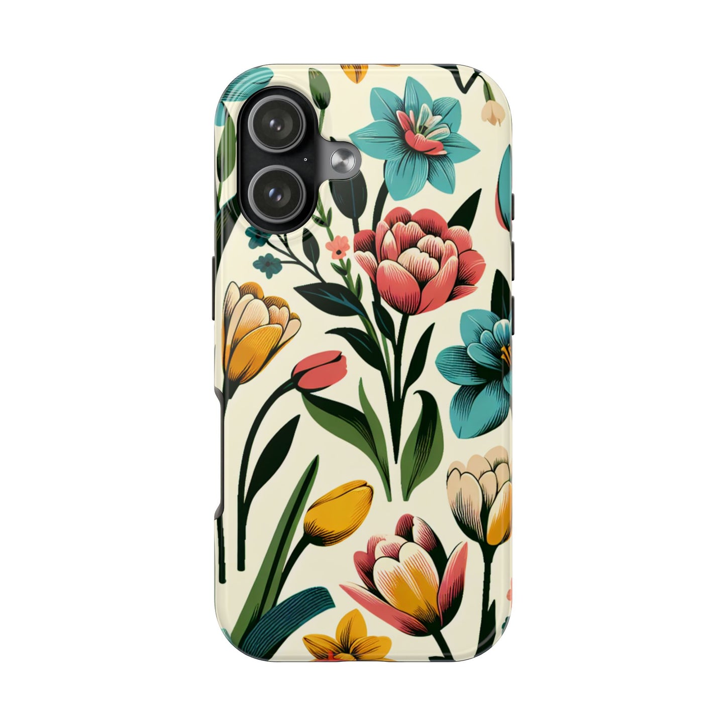 Floral Tough Phone Case - Vibrant Flower Design for Stylish Protection - for iPhone