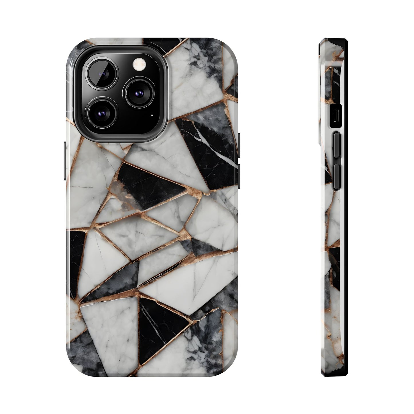 Elegant Marble Tough Phone Case - Stylish Protection for iPhone
