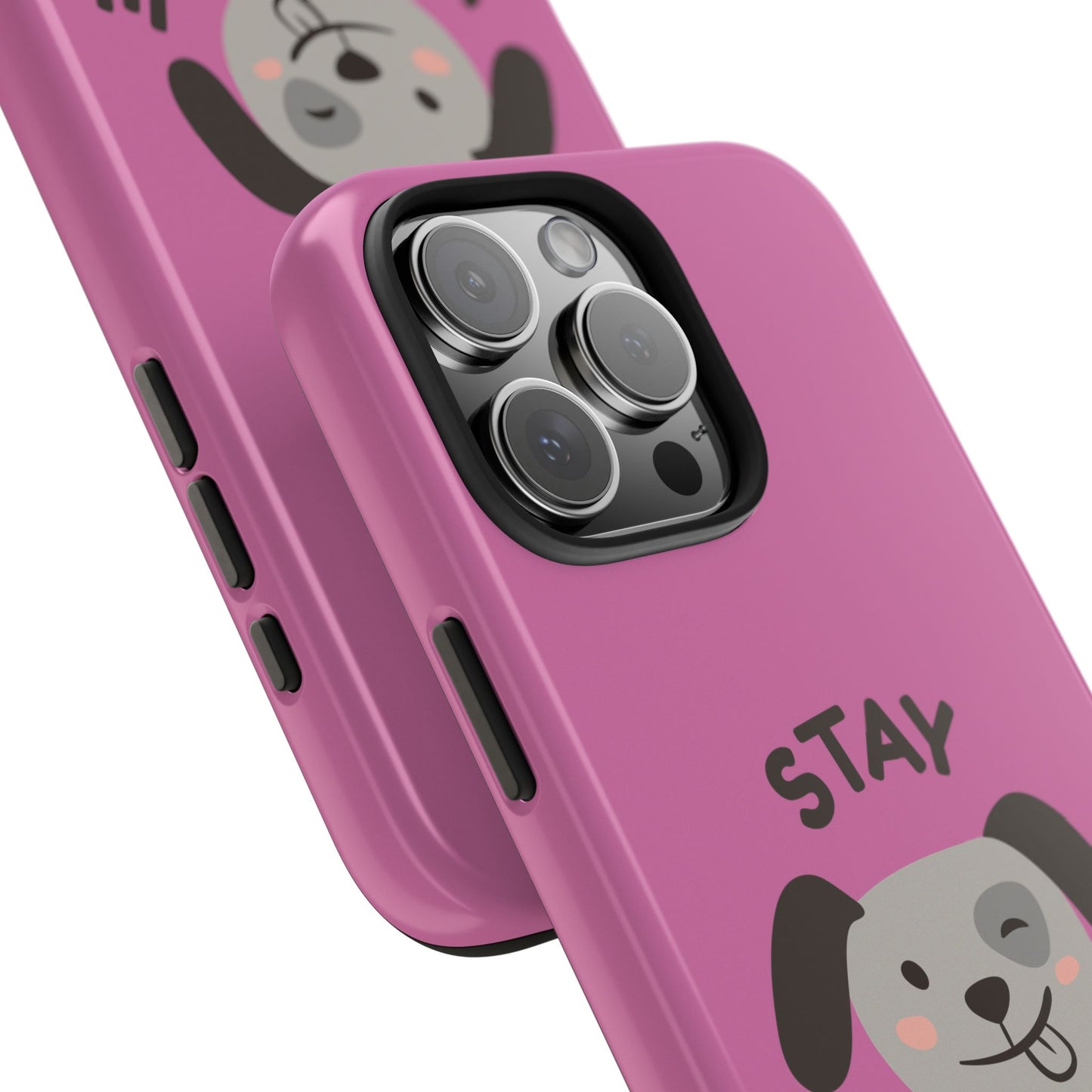 Pink Stay Pawsitive Tough Phone Case - Dog Funny Design - for iPhone