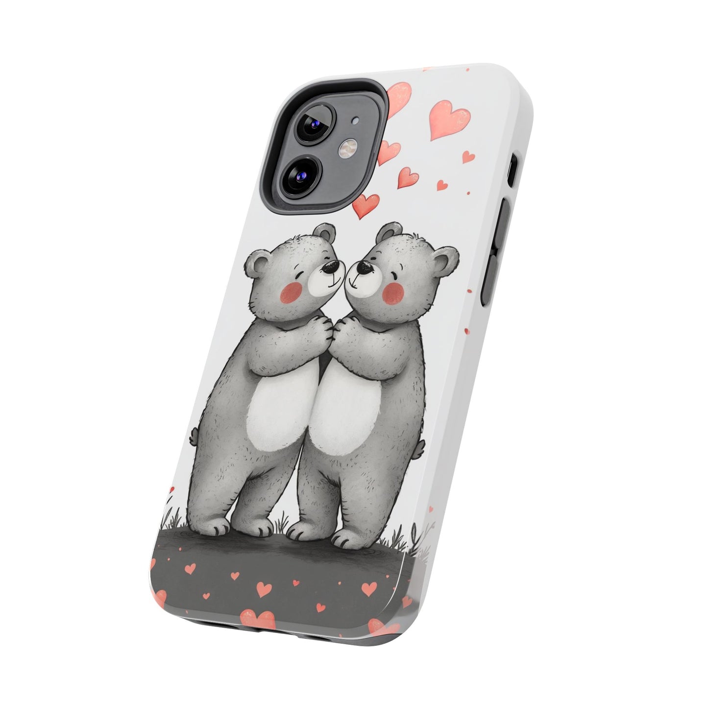 Cute Bear Love Tough Phone Case - Perfect for Valentine's Day & Couples