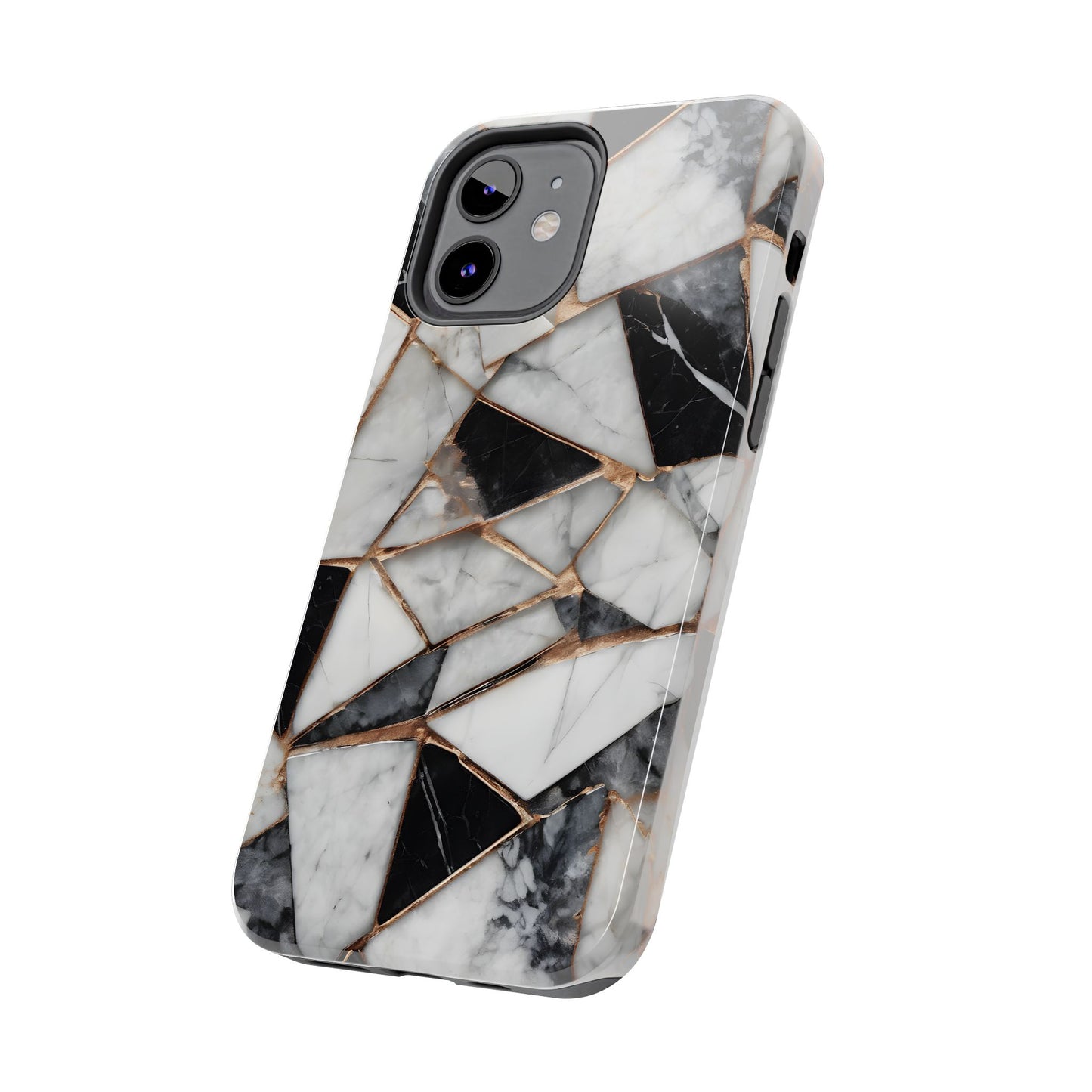 Elegant Marble Tough Phone Case - Stylish Protection for iPhone