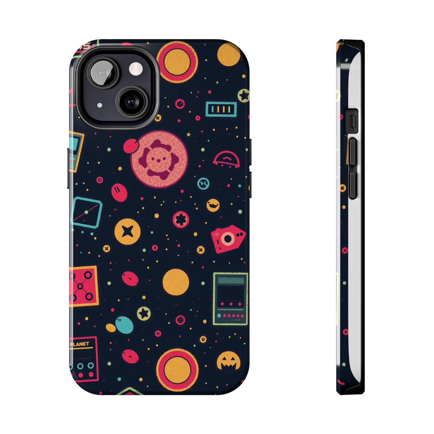 Colorful Space-Themed Tough Phone Case - Fun & Durable Protection for All Ages - for iPhone