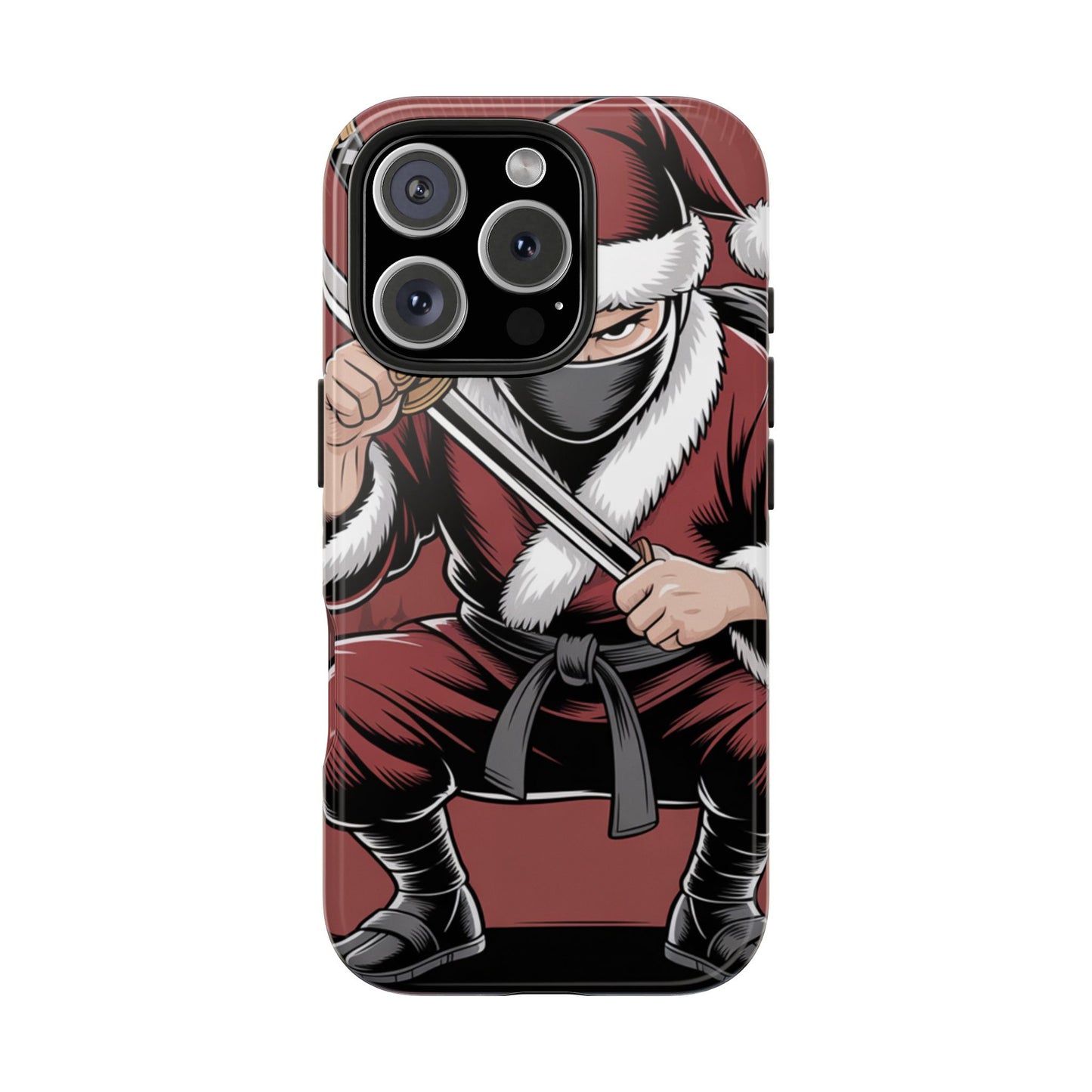Ninja Santa Tough Phone Case | Durable Holiday Phone Cover for iPhone