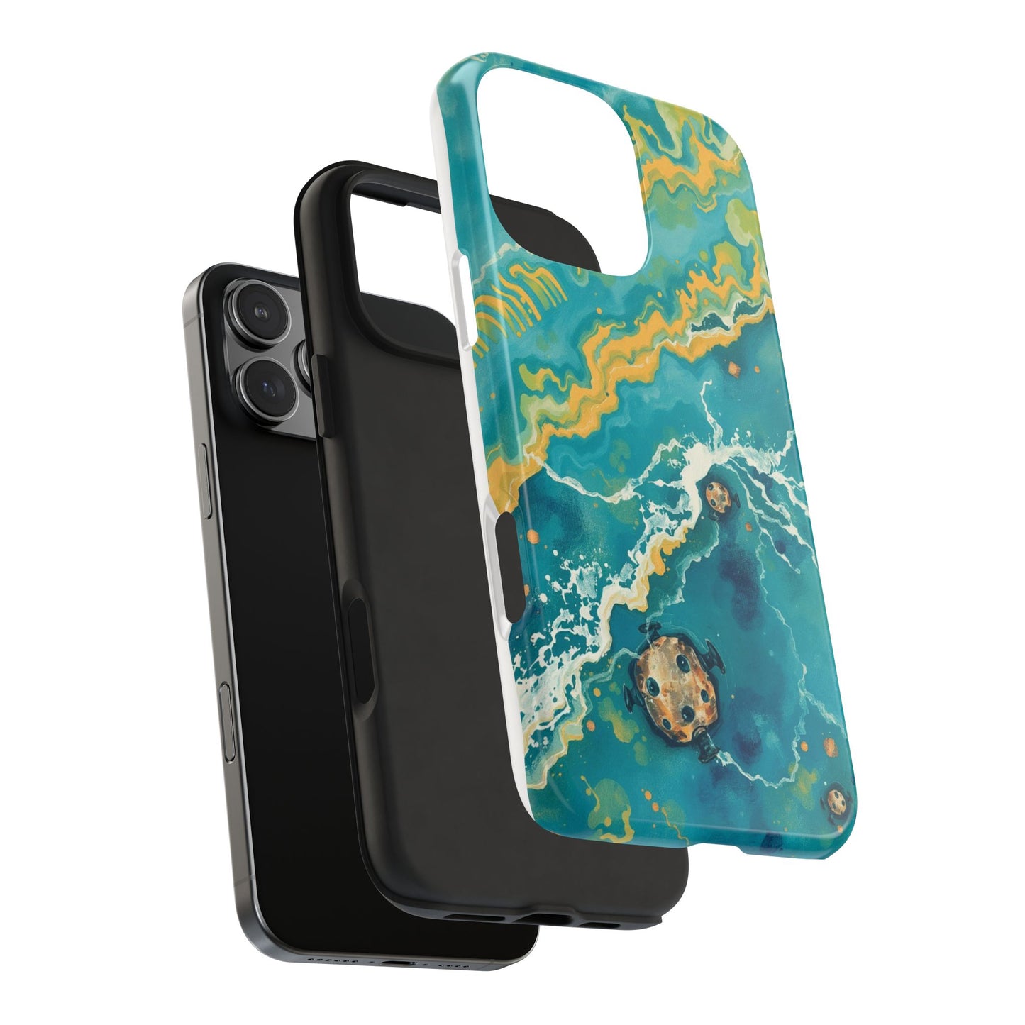 Ocean Wave Tough Phone Case – Durable Protection with Abstract Art Design