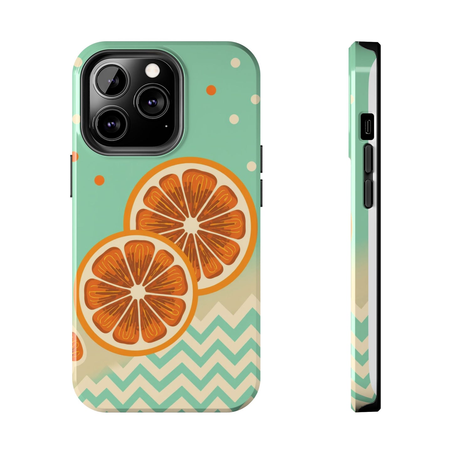 Citrus Vibe Tough Phone Case - Fun Orange Slice Design