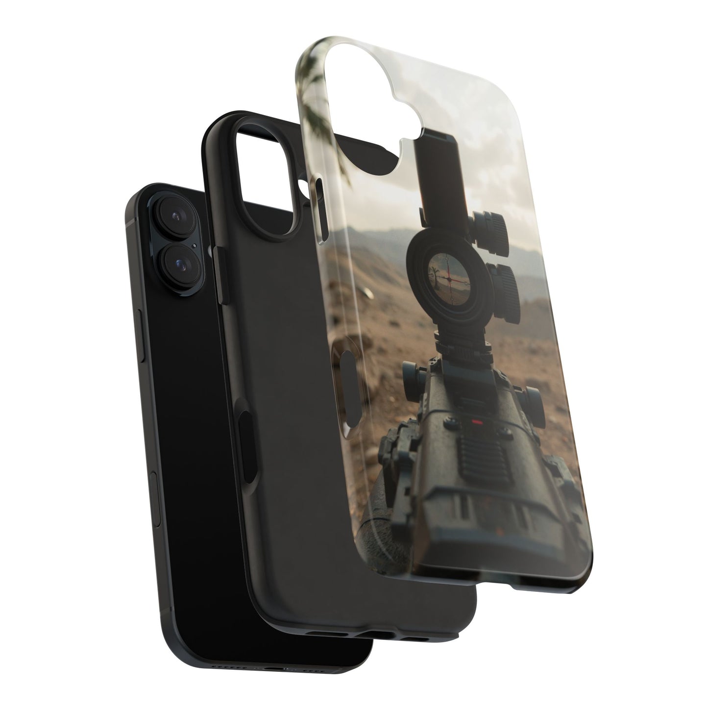 Tough Phone Case with Sniper Scope Design - Durable & Stylish Protection for Outdoors Enthusiasts