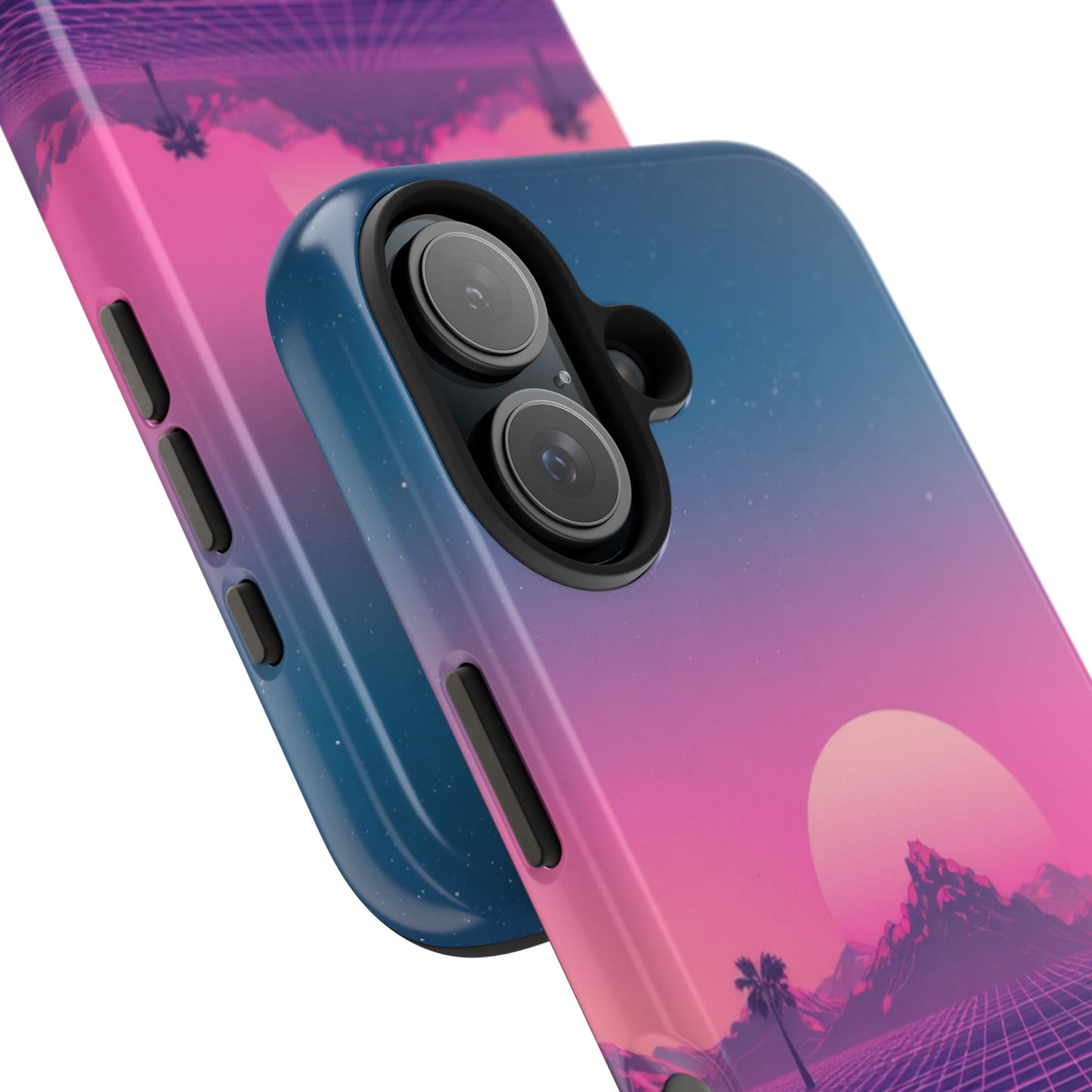 Retro Aesthetic Tough Phone Case - Vibrant Sunset Design