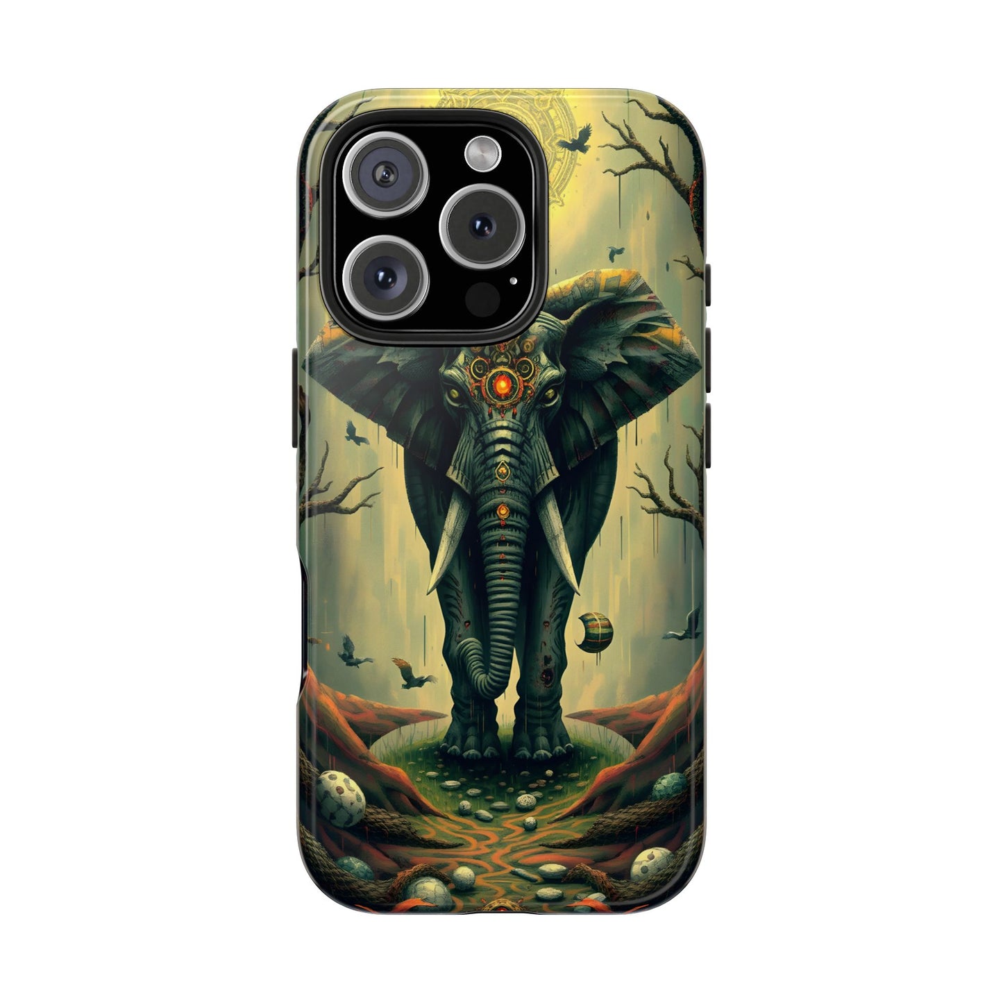Mystical Forest Elephant Tough Phone Case | Vibrant Design for Nature Lovers - for iPhone