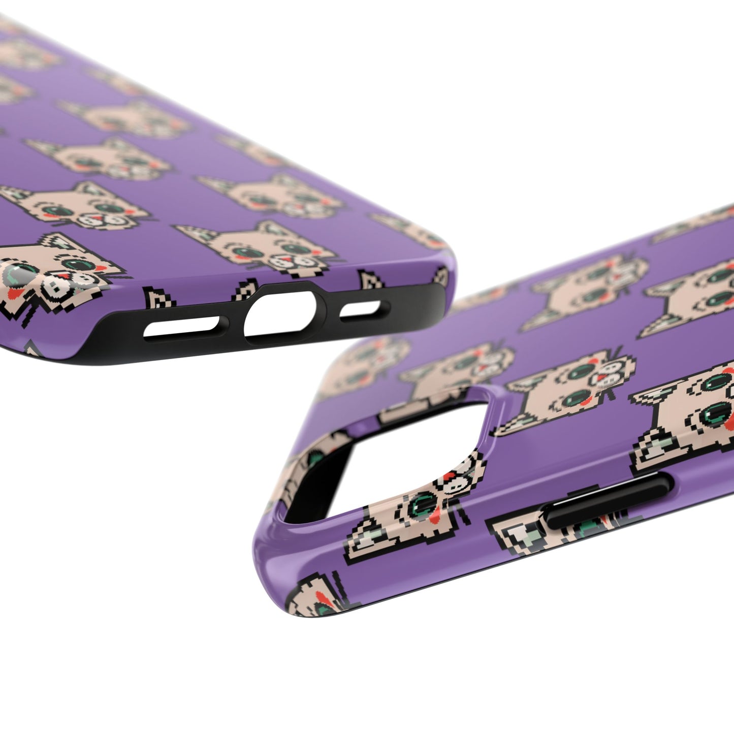 Cute Pixel Cat Tough Phone Case – Fun and Durable Protection for Cat Lovers - for iPhone