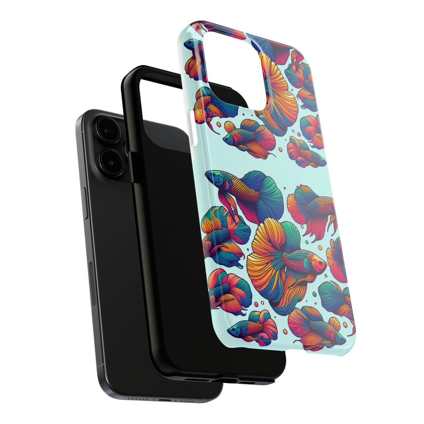 Colorful Fish Pattern Tough Phone Case - Aquatic Lovers - for iPhone