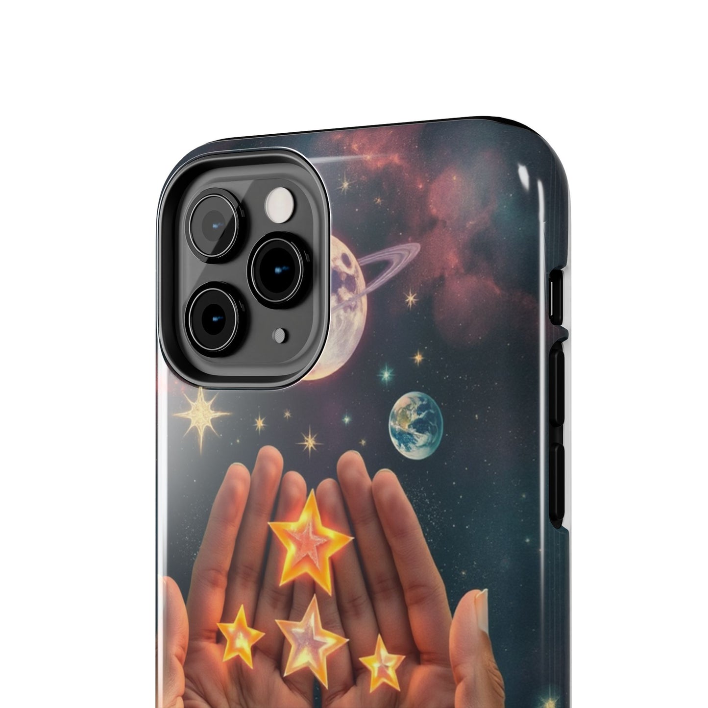 Galaxy Hands Tough Phone Case - Celestial Design for Star Lovers