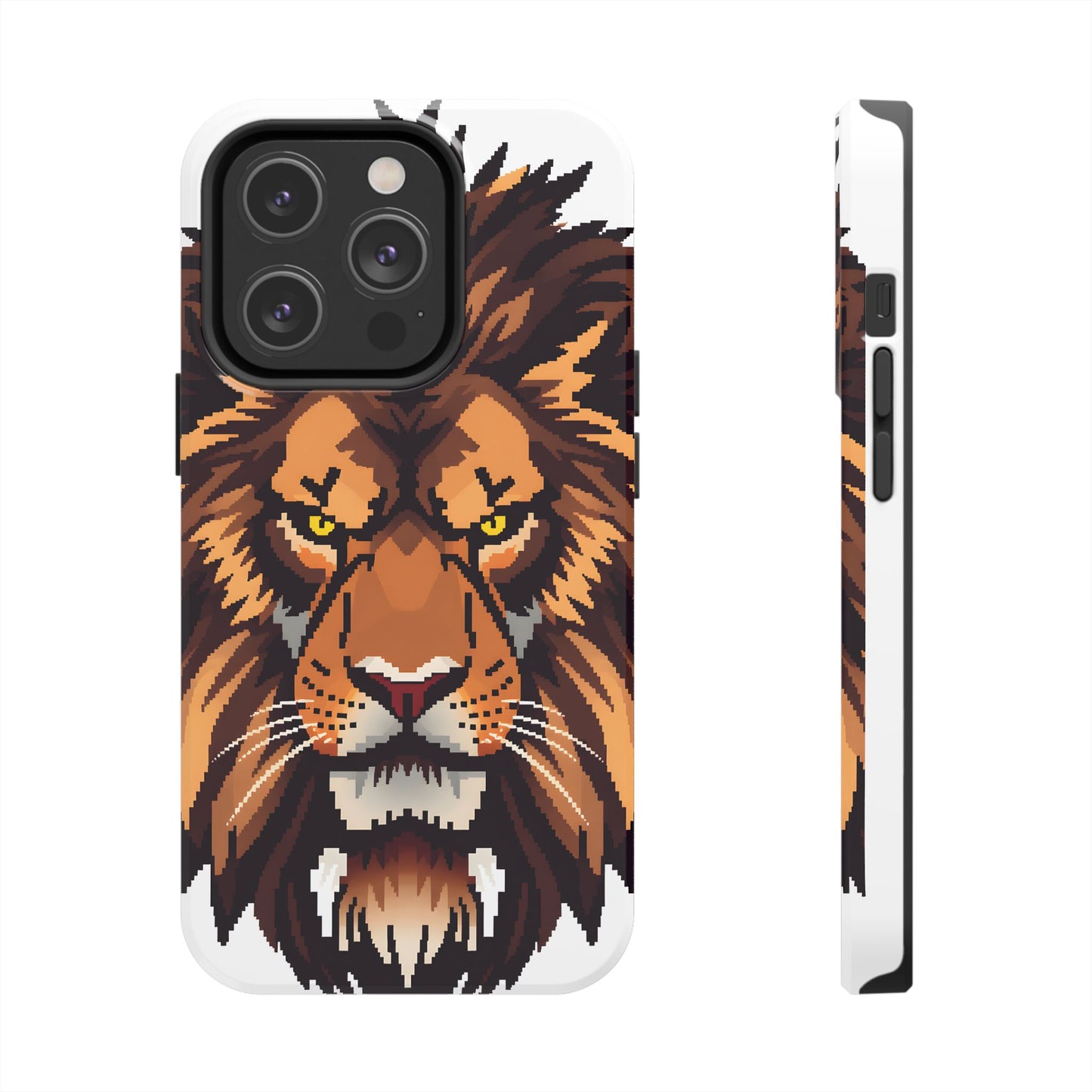 Fierce Pixelated Lion Tough Phone Case - Durable Design for Animal Lovers - for iPhone