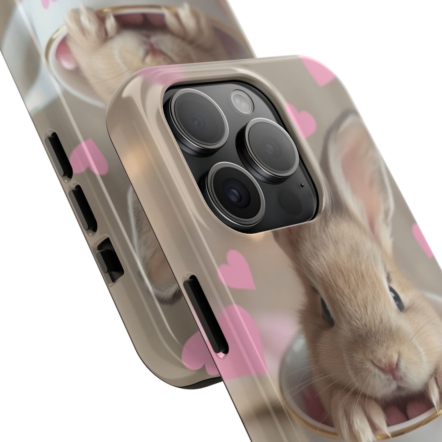 Adorable Bunny Phone Case with Heart Design - Cute Gift for Animal Lovers