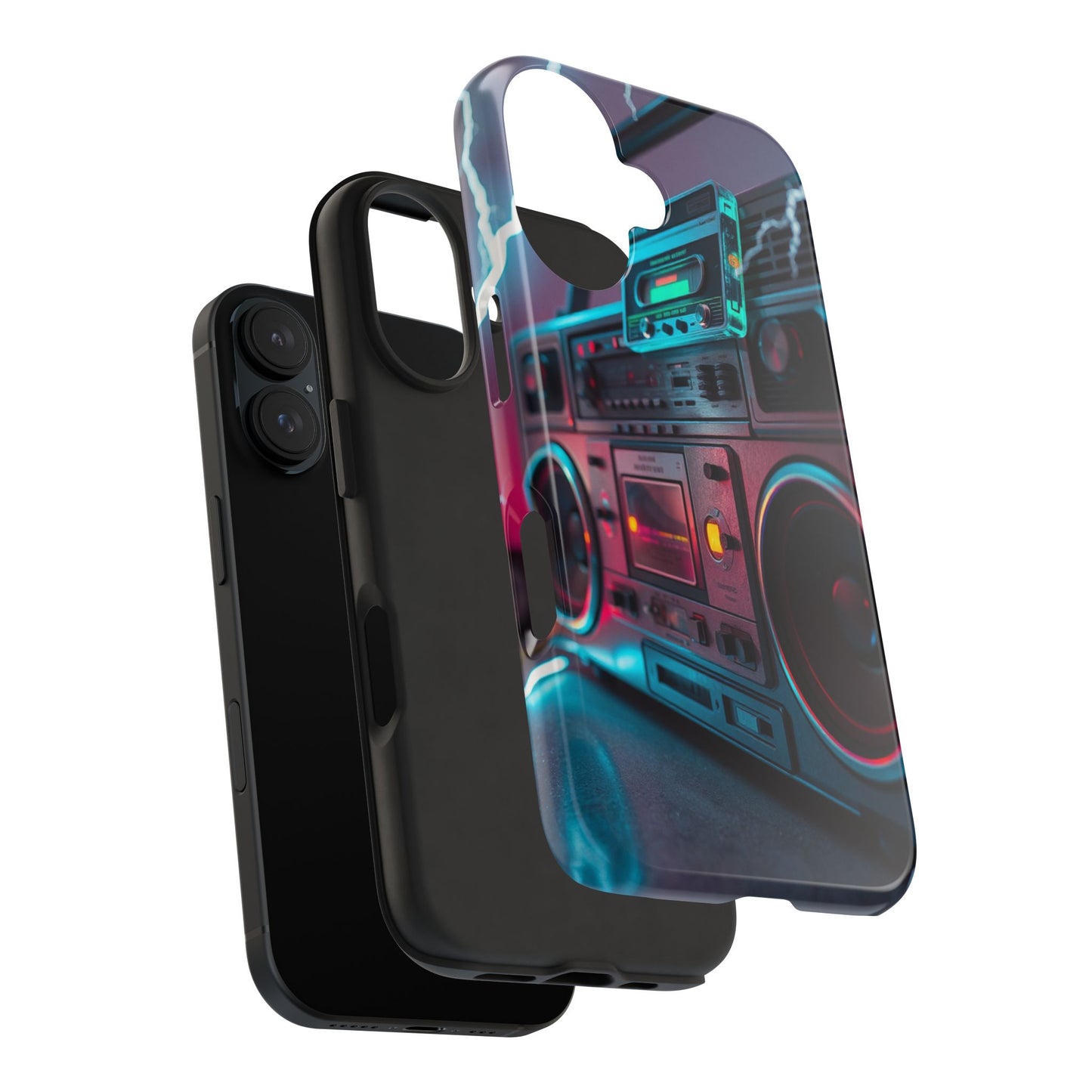 Retro Boombox Tough Phone Case – Vibrant Protection for Music Lovers