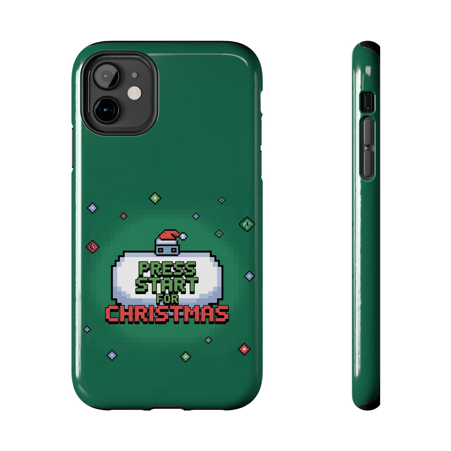 Christmas Pixel Gaming Phone Case - Press Start for Christmas Design
