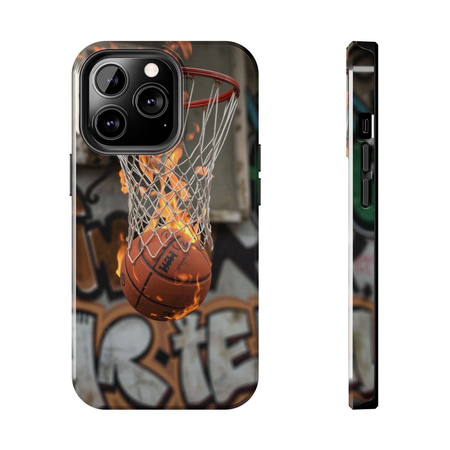 Fire Basketball Tough Phone Case - Durable Sporty Design for Athletes & Fans