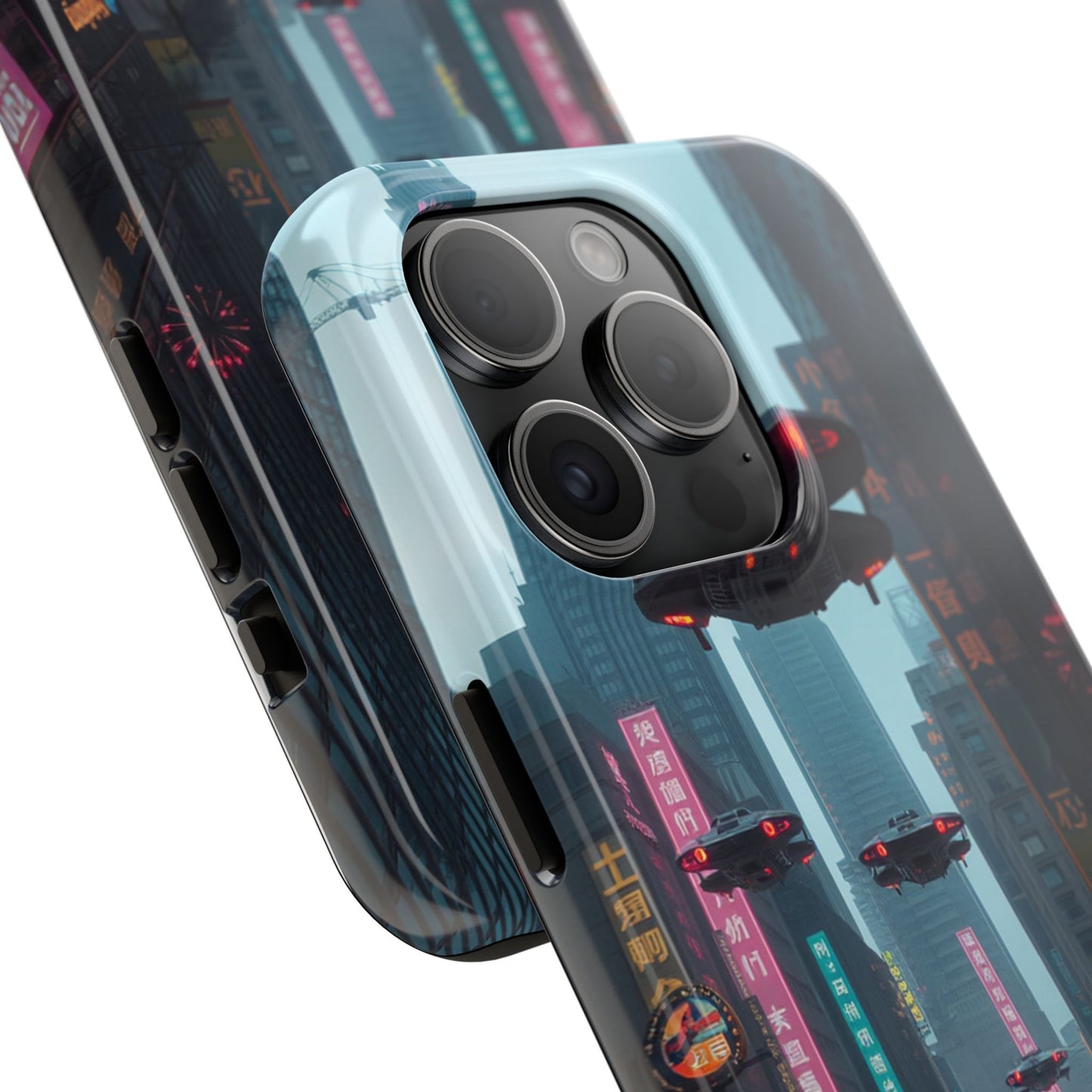 Futuristic City Tough Phone Case - Sci-Fi Design for Urban Explorers