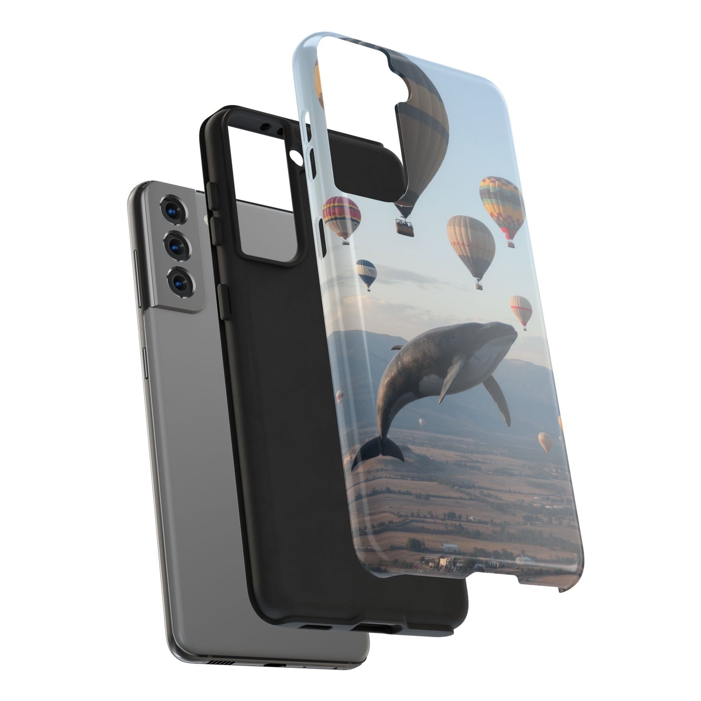 Whale Hot Air Balloon Tough Phone Case - Adventure & Nature Lovers