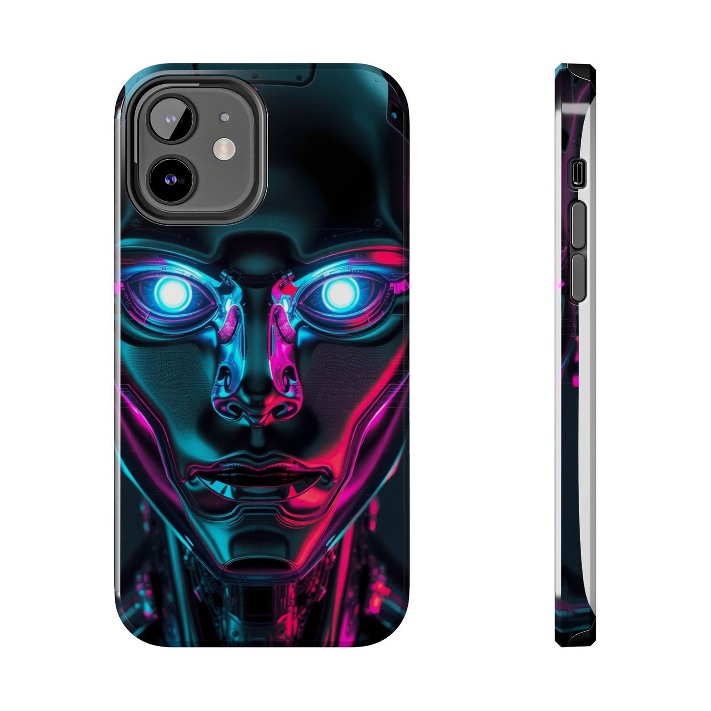 Futuristic Phone Case, Tough Phone Cover, Cyberpunk Style, Robot Design, Gift for Tech Lovers, Unique Phone Accessories