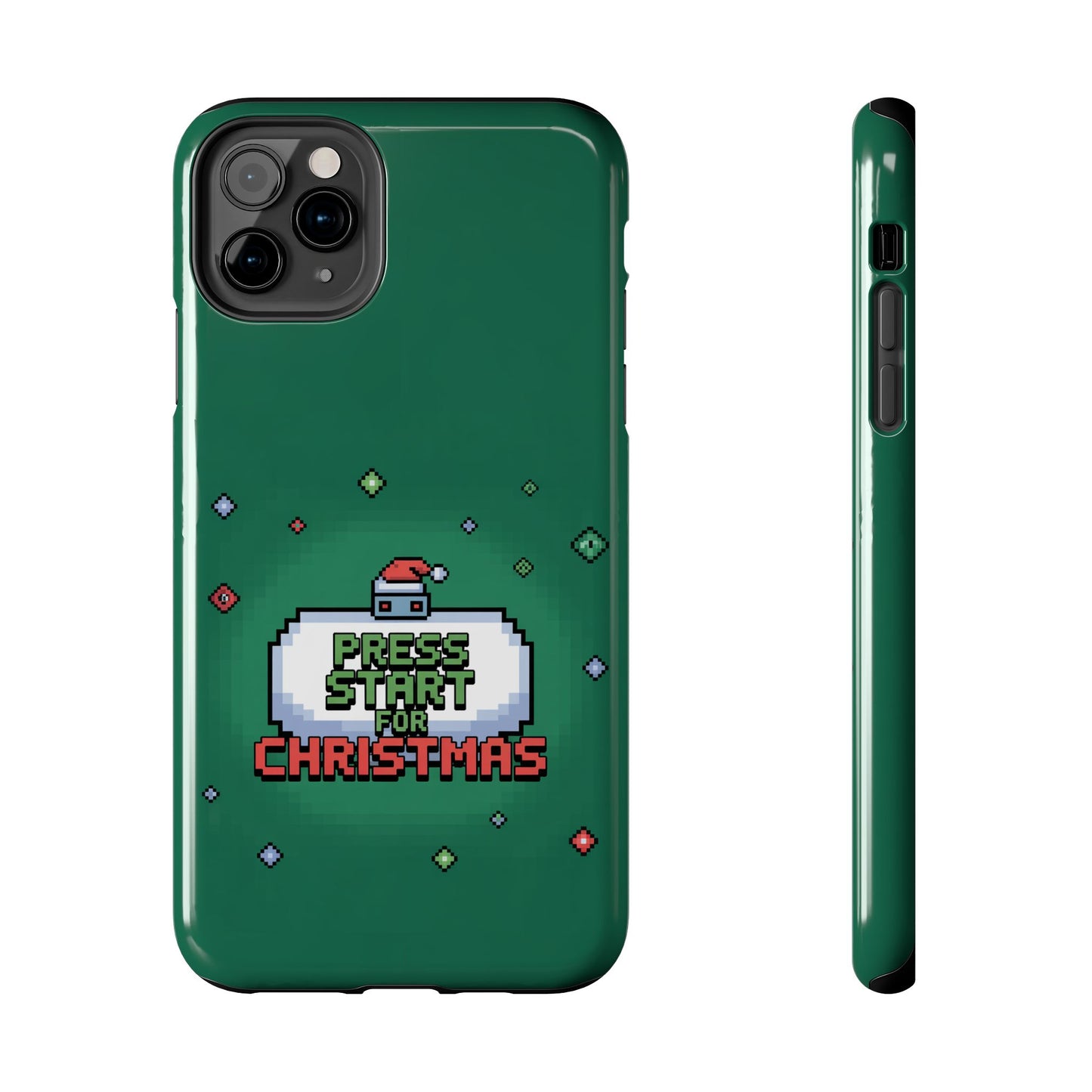 Christmas Pixel Gaming Phone Case - Press Start for Christmas Design