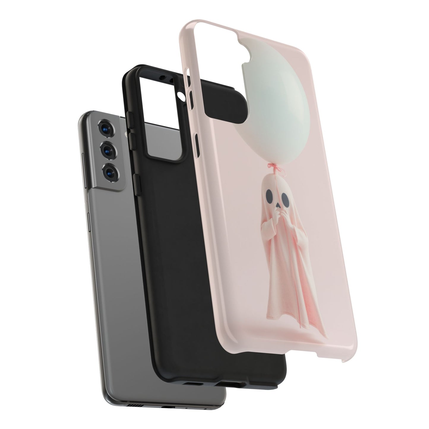Cute Ghost Phone Case with Balloon - Tough Protection for Spooky Vibes