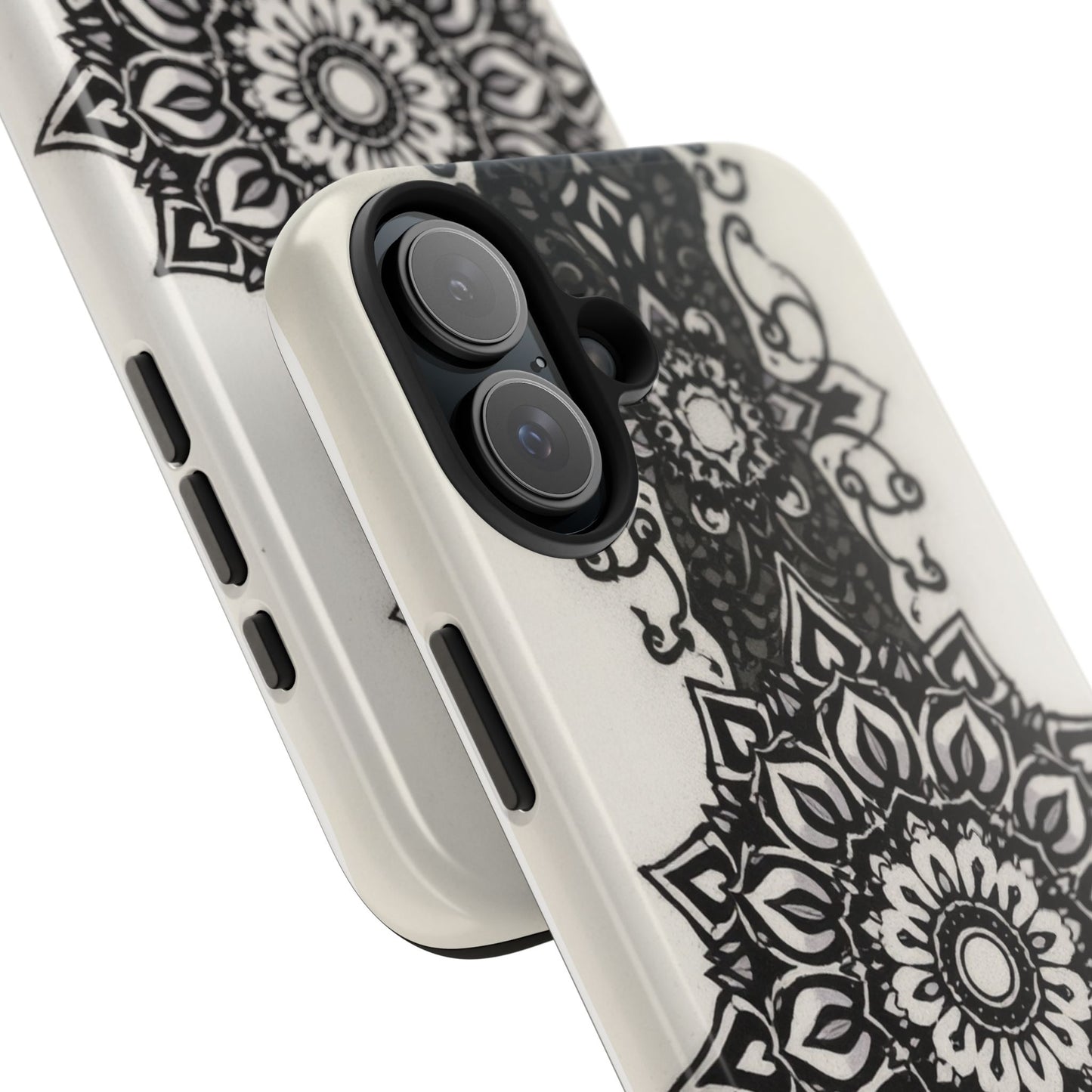 Stylish Tough Phone Cases with Dark Mandala Design - Durable and Unique Protection - for iPhone