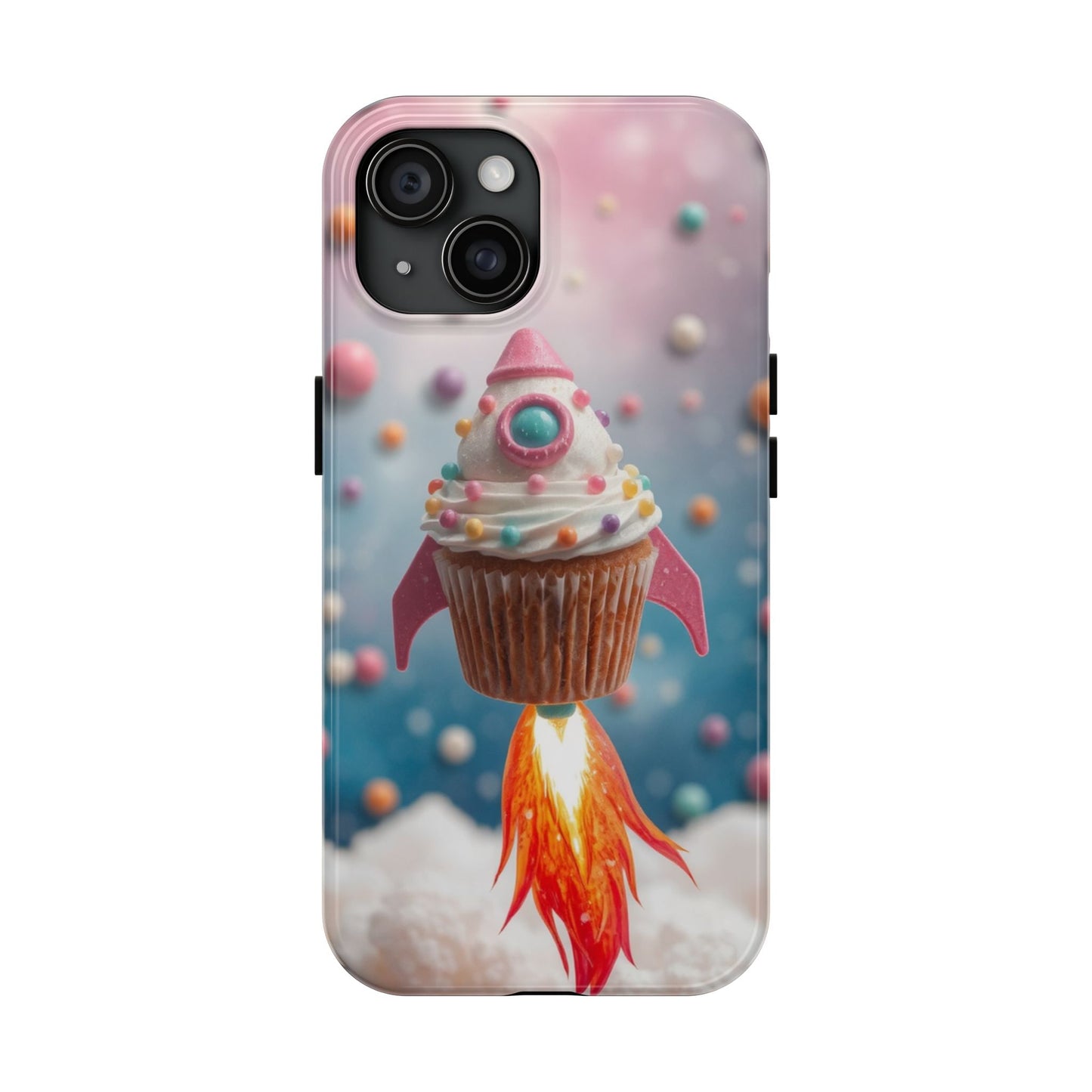 Whimsical Rocket Cupcake Phone Case - Fun Protective Case for Kids and Teens
