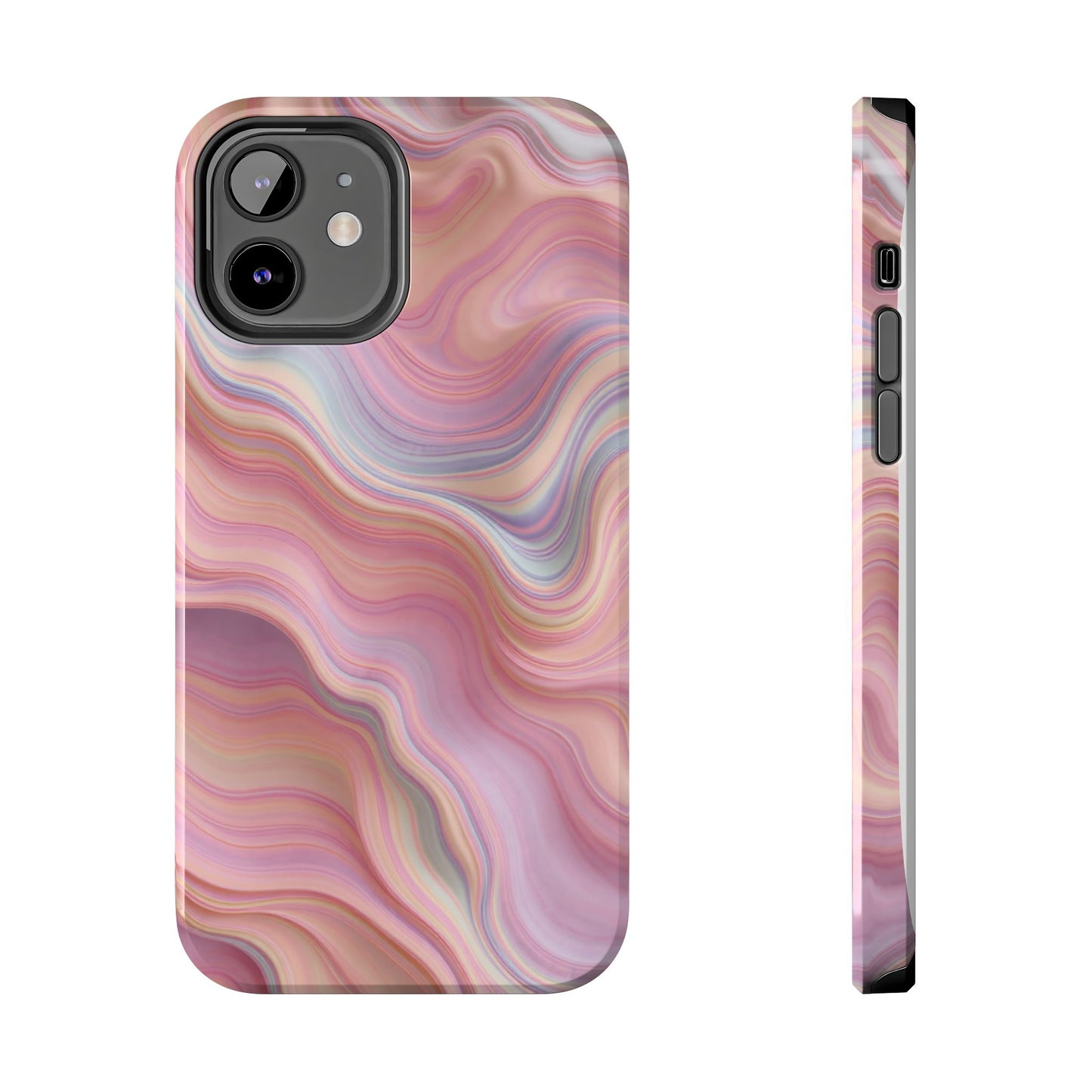 Stylish Tough Phone Cases - Abstract Pink Marble Design