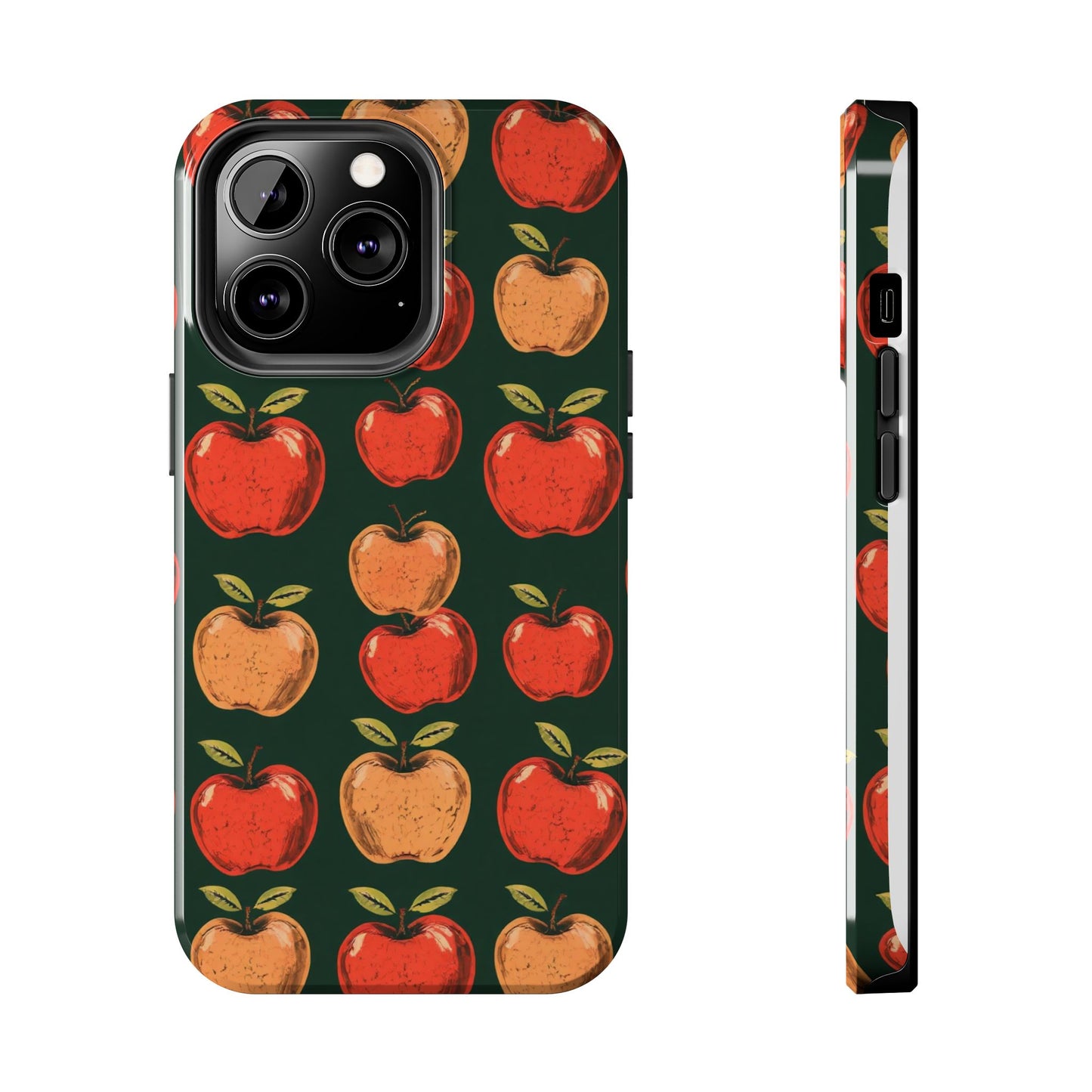 Apple Retro Pattern Tough Phone Case - Durable, Stylish, and Protective for Everyday Use - for iPhone