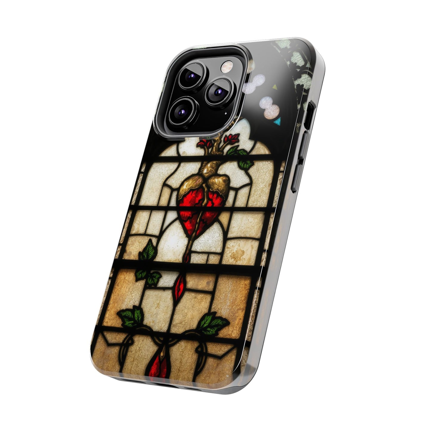 Stained Glass Heart Tough Phone Case - Unique Design for Protection & Style