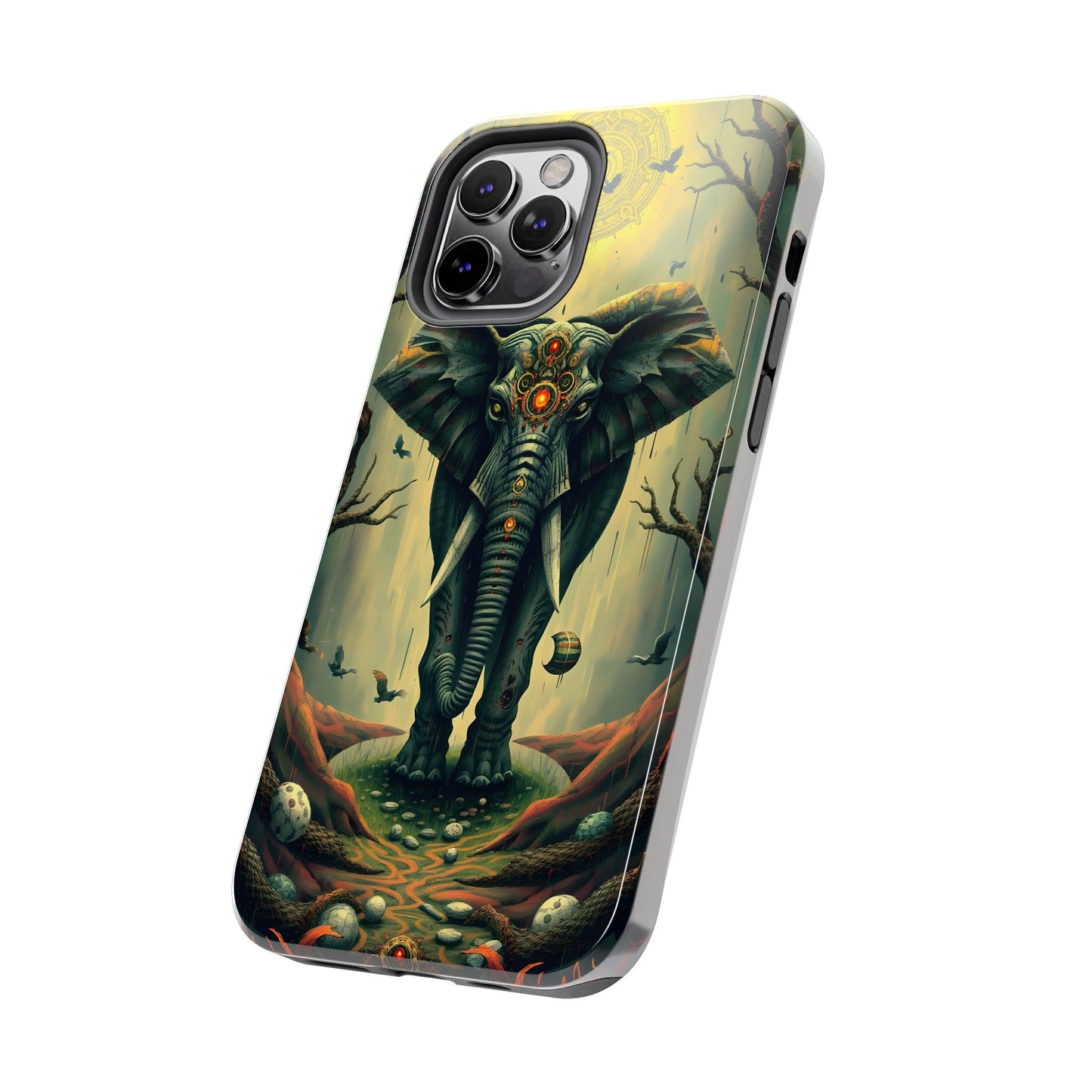 Mystical Forest Elephant Tough Phone Case | Vibrant Design for Nature Lovers - for iPhone