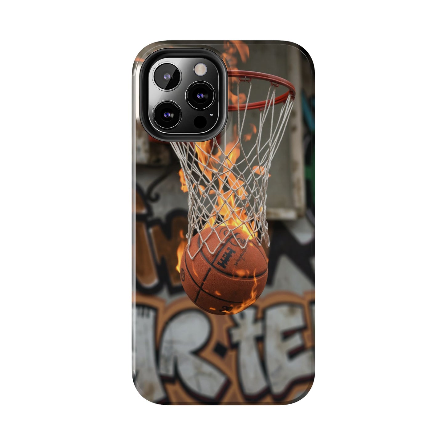 Fire Basketball Tough Phone Case - Durable Sporty Design for Athletes & Fans