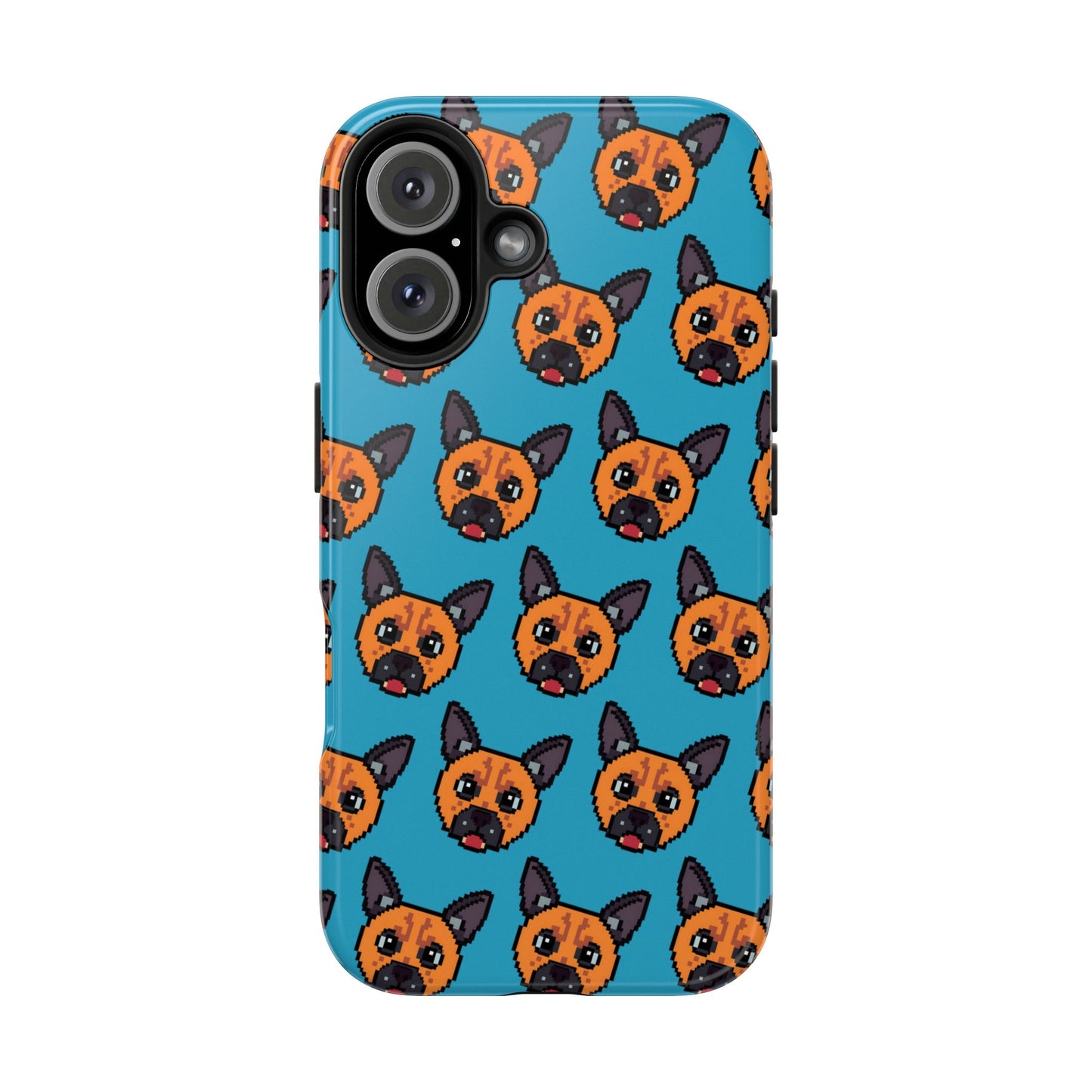 Cute Orange Dog Pixel Art Pattern Tough Phone Case - Fun & Durable Protection - for iPhone