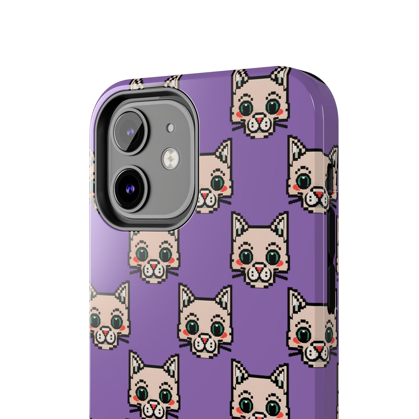 Cute Pixel Cat Tough Phone Case – Fun and Durable Protection for Cat Lovers - for iPhone
