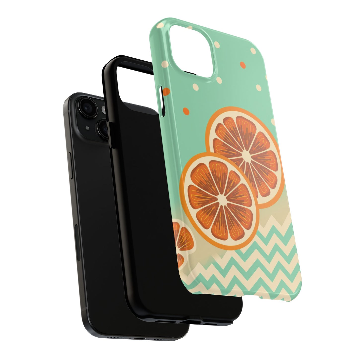 Citrus Vibe Tough Phone Case - Fun Orange Slice Design