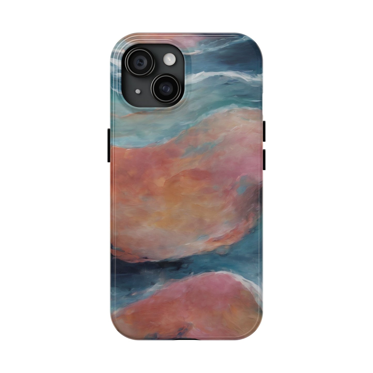 Artistic Painted Sea Tough Phone Case - Abstract Waves Design - for iPhone
