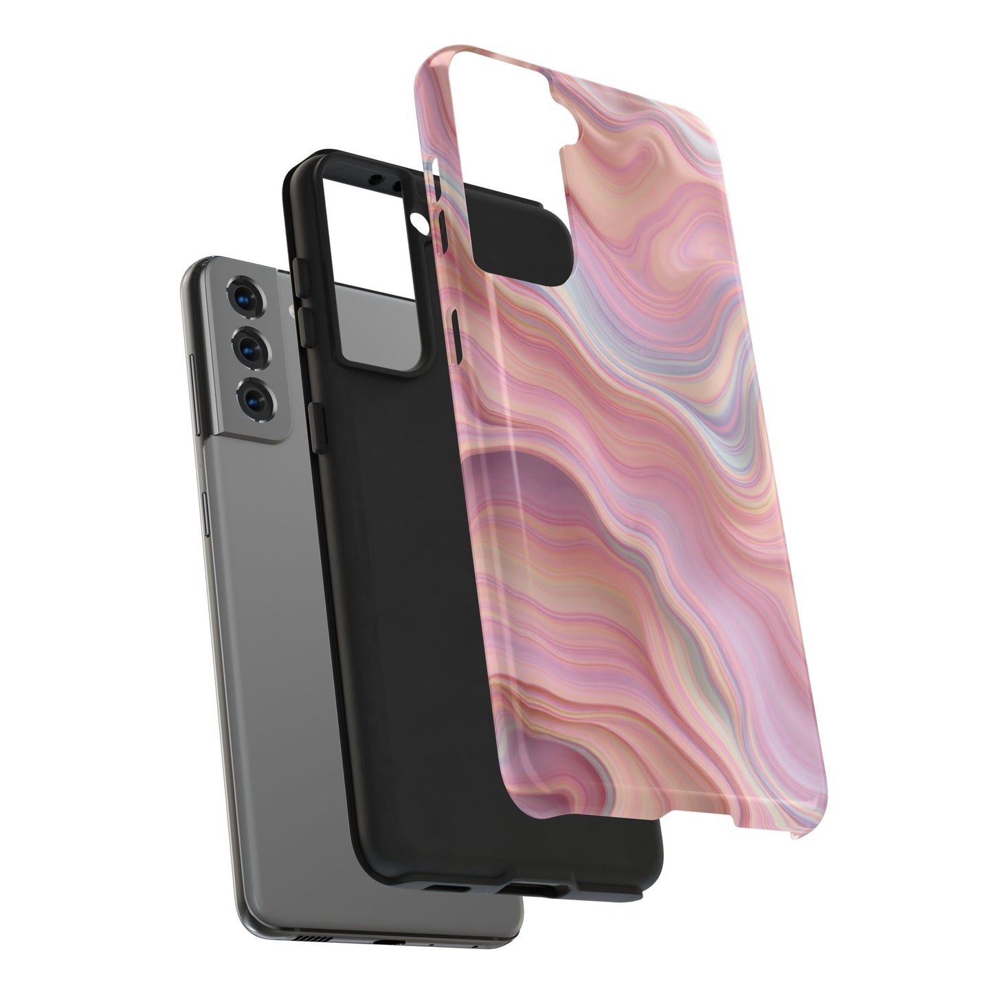Stylish Tough Phone Cases - Abstract Pink Marble Design