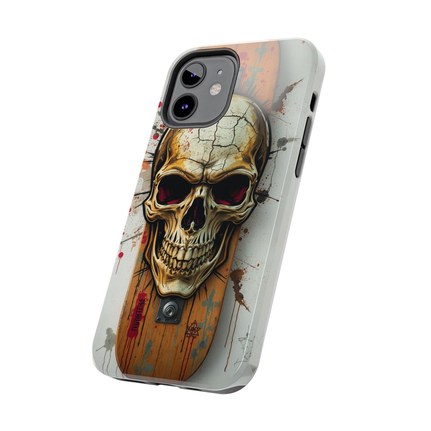 Edgy Skull Tough Phone Case - Durable Protection for Skateboard Enthusiasts
